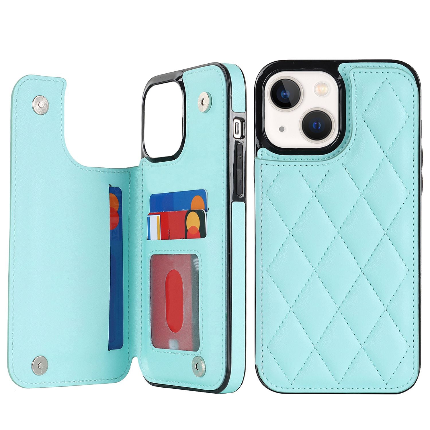 Chanel-style Card Holder Compatible with Apple 17 Pro Max/16 Plus Phone Cases, Iphone 15/14 Shockproof Protective Covers