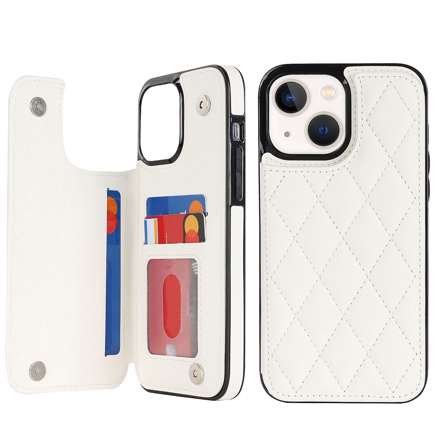 Chanel-style Card Holder Compatible with Apple 17 Pro Max/16 Plus Phone Cases, Iphone 15/14 Shockproof Protective Covers