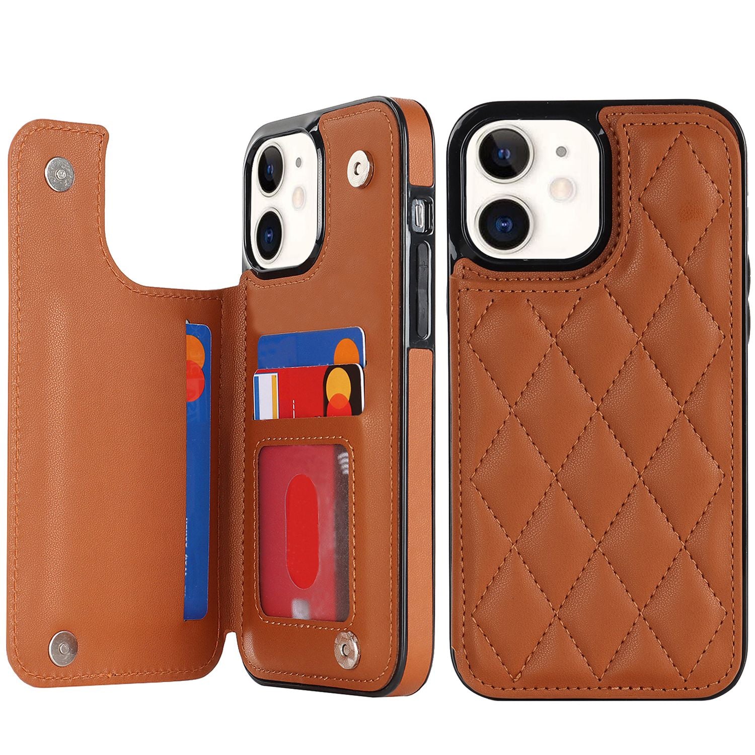 Chanel-style Card Holder Compatible with Apple 17 Pro Max/16 Plus Phone Cases, Iphone 15/14 Shockproof Protective Covers
