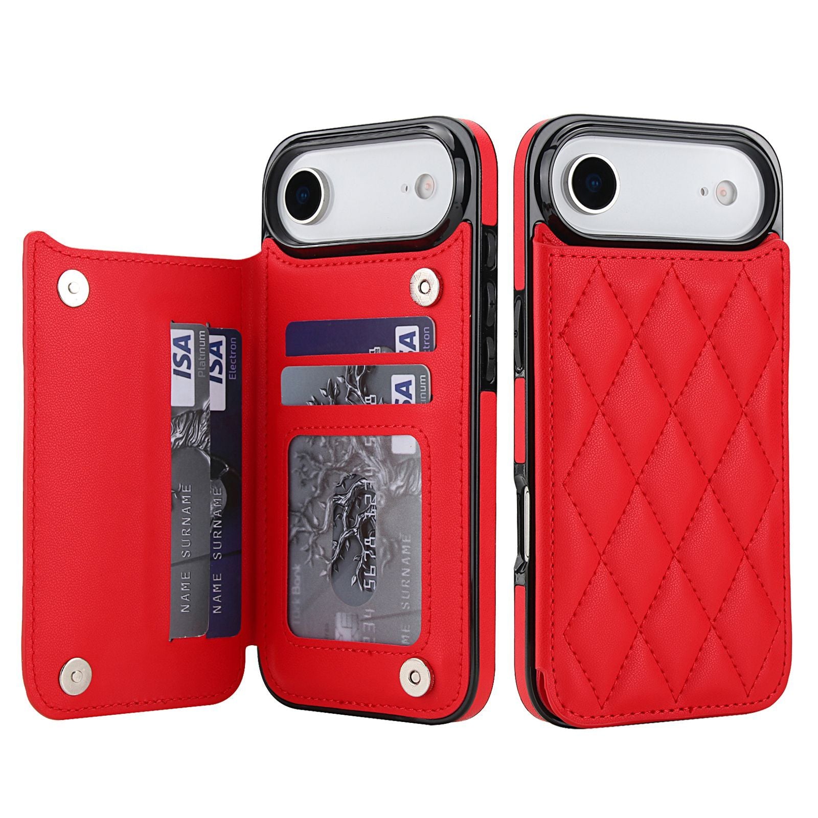 Chanel-style Card Holder Compatible with Apple 17 Pro Max/16 Plus Phone Cases, Iphone 15/14 Shockproof Protective Covers
