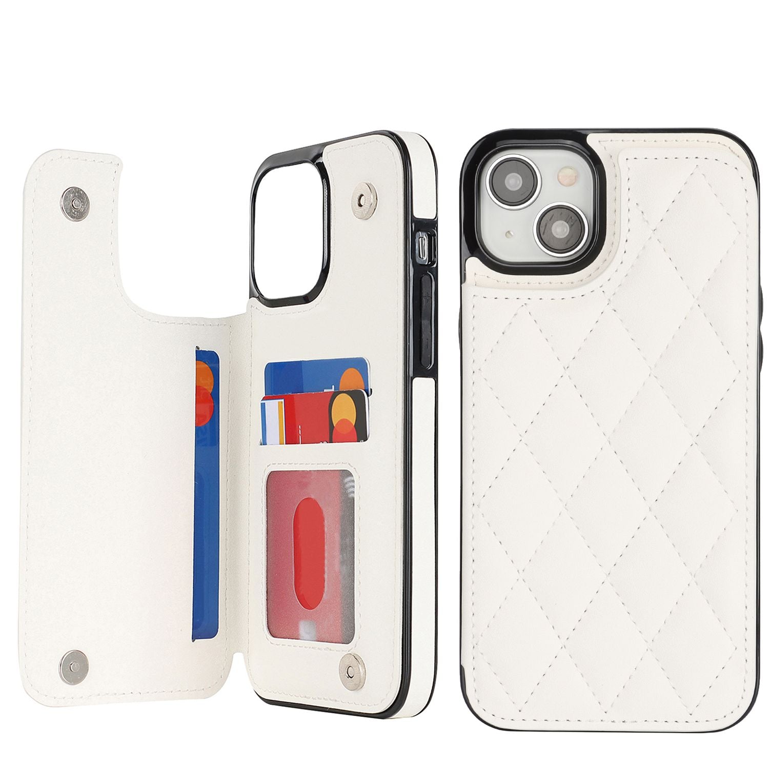 Chanel-style Card Holder Compatible with Apple 17 Pro Max/16 Plus Phone Cases, Iphone 15/14 Shockproof Protective Covers