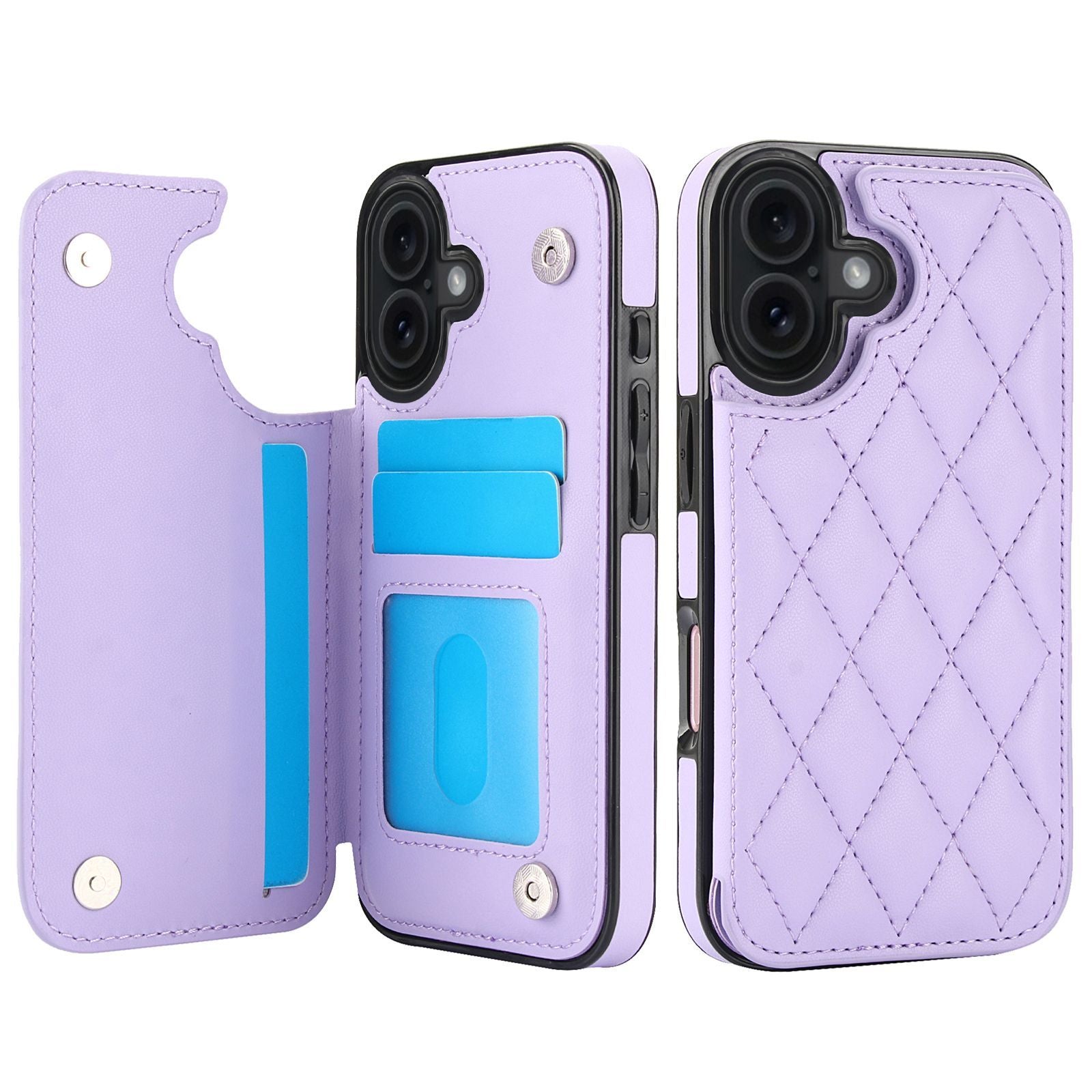 Chanel-style Card Holder Compatible with Apple 17 Pro Max/16 Plus Phone Cases, Iphone 15/14 Shockproof Protective Covers
