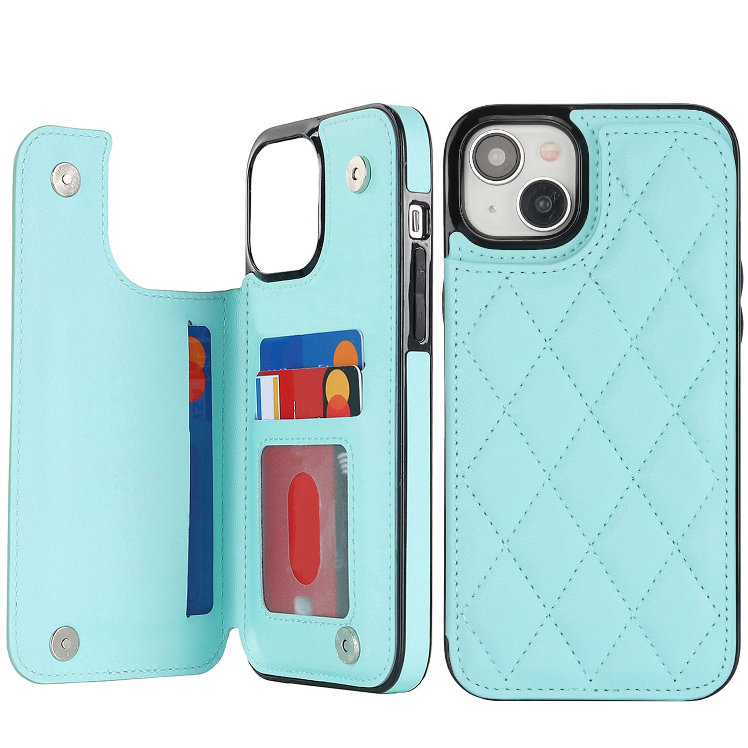 Chanel-style Card Holder Compatible with Apple 17 Pro Max/16 Plus Phone Cases, Iphone 15/14 Shockproof Protective Covers