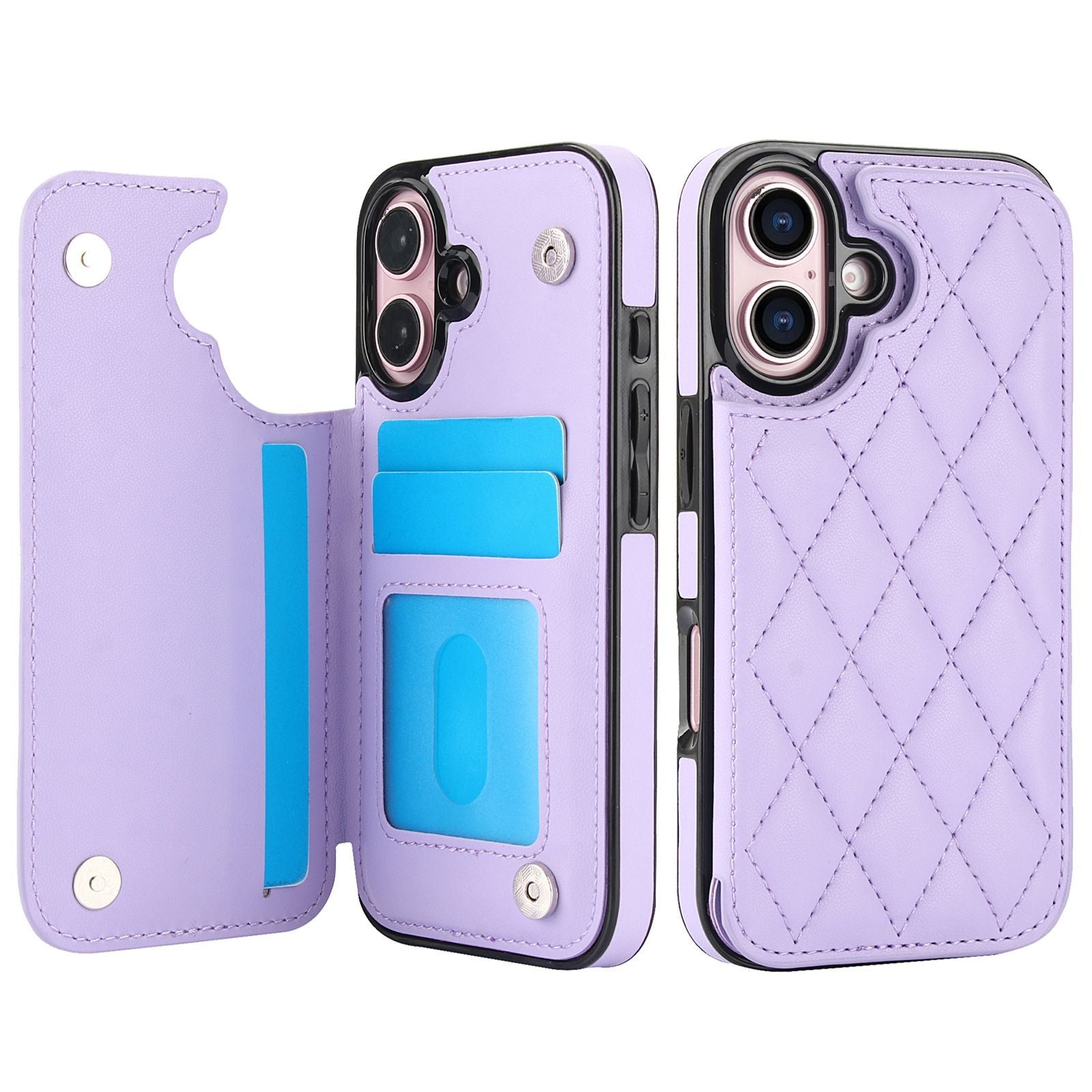 Chanel-style Card Holder Compatible with Apple 17 Pro Max/16 Plus Phone Cases, Iphone 15/14 Shockproof Protective Covers