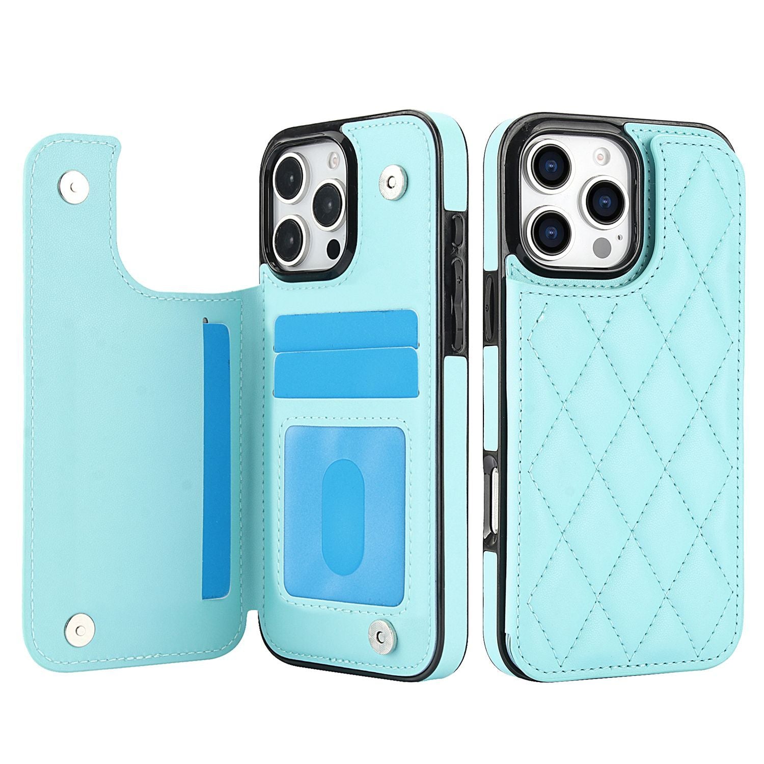 Chanel-style Card Holder Compatible with Apple 17 Pro Max/16 Plus Phone Cases, Iphone 15/14 Shockproof Protective Covers