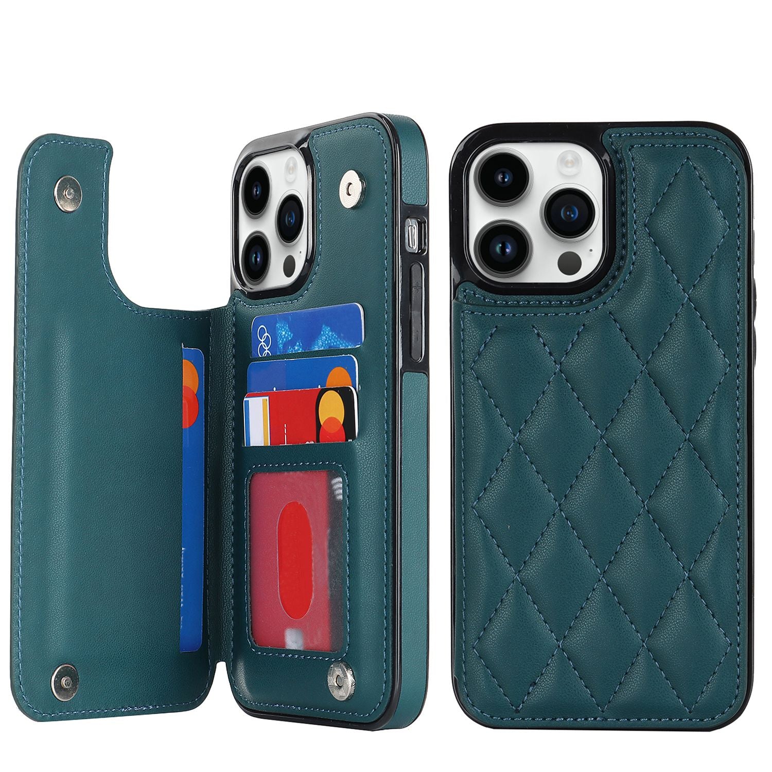Chanel-style Card Holder Compatible with Apple 17 Pro Max/16 Plus Phone Cases, Iphone 15/14 Shockproof Protective Covers