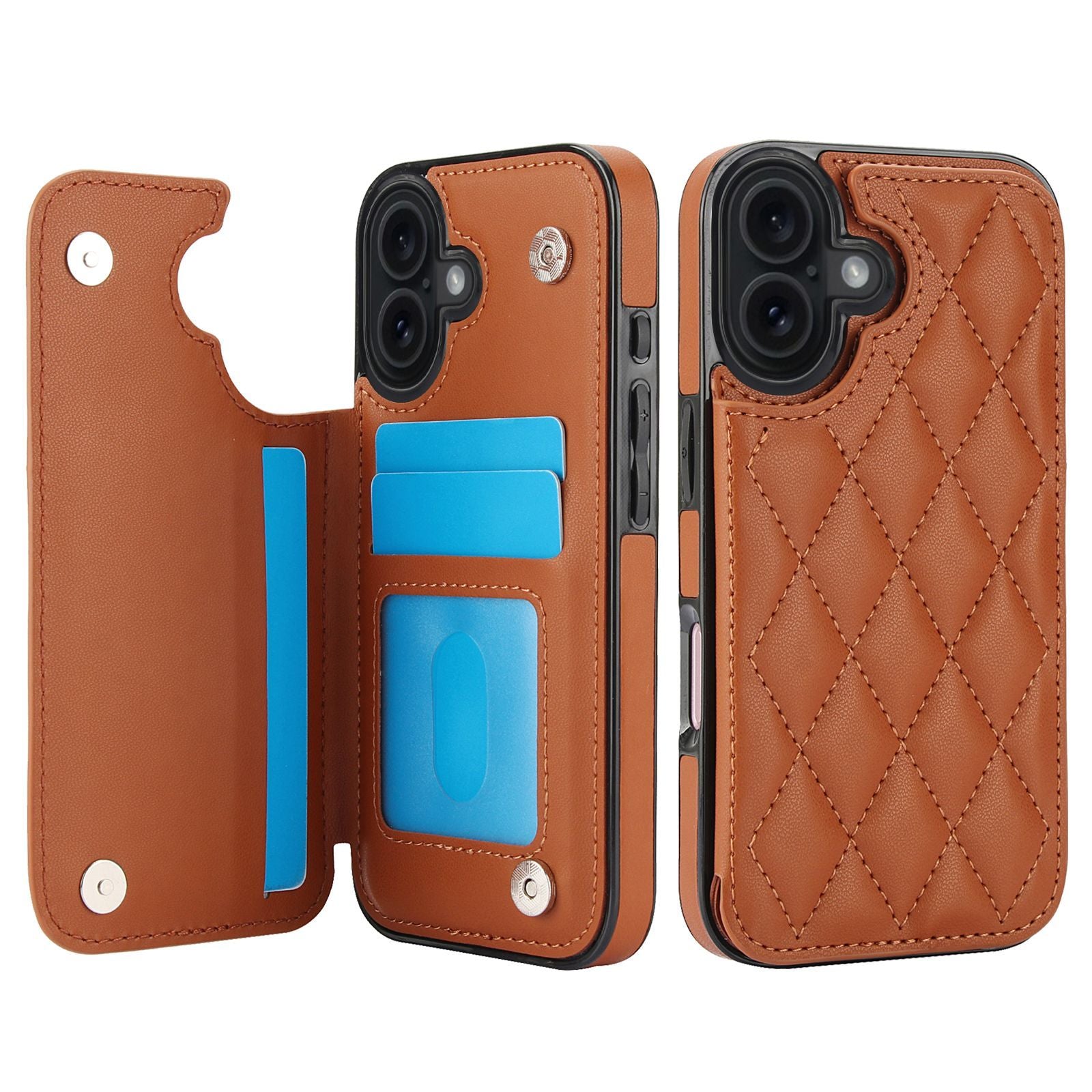 Chanel-style Card Holder Compatible with Apple 17 Pro Max/16 Plus Phone Cases, Iphone 15/14 Shockproof Protective Covers