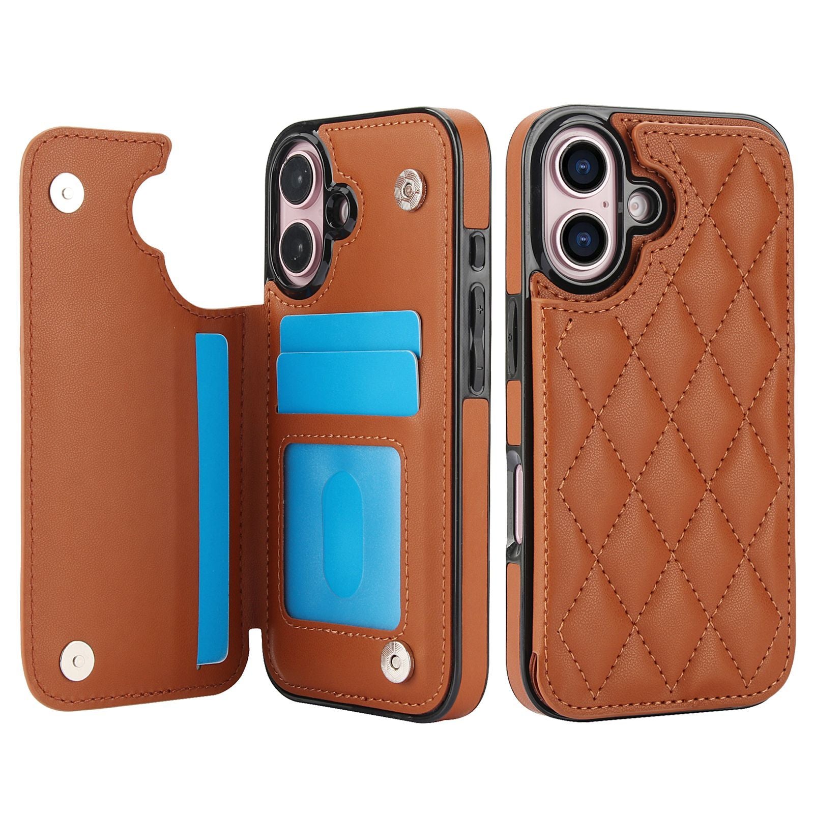 Chanel-style Card Holder Compatible with Apple 17 Pro Max/16 Plus Phone Cases, Iphone 15/14 Shockproof Protective Covers
