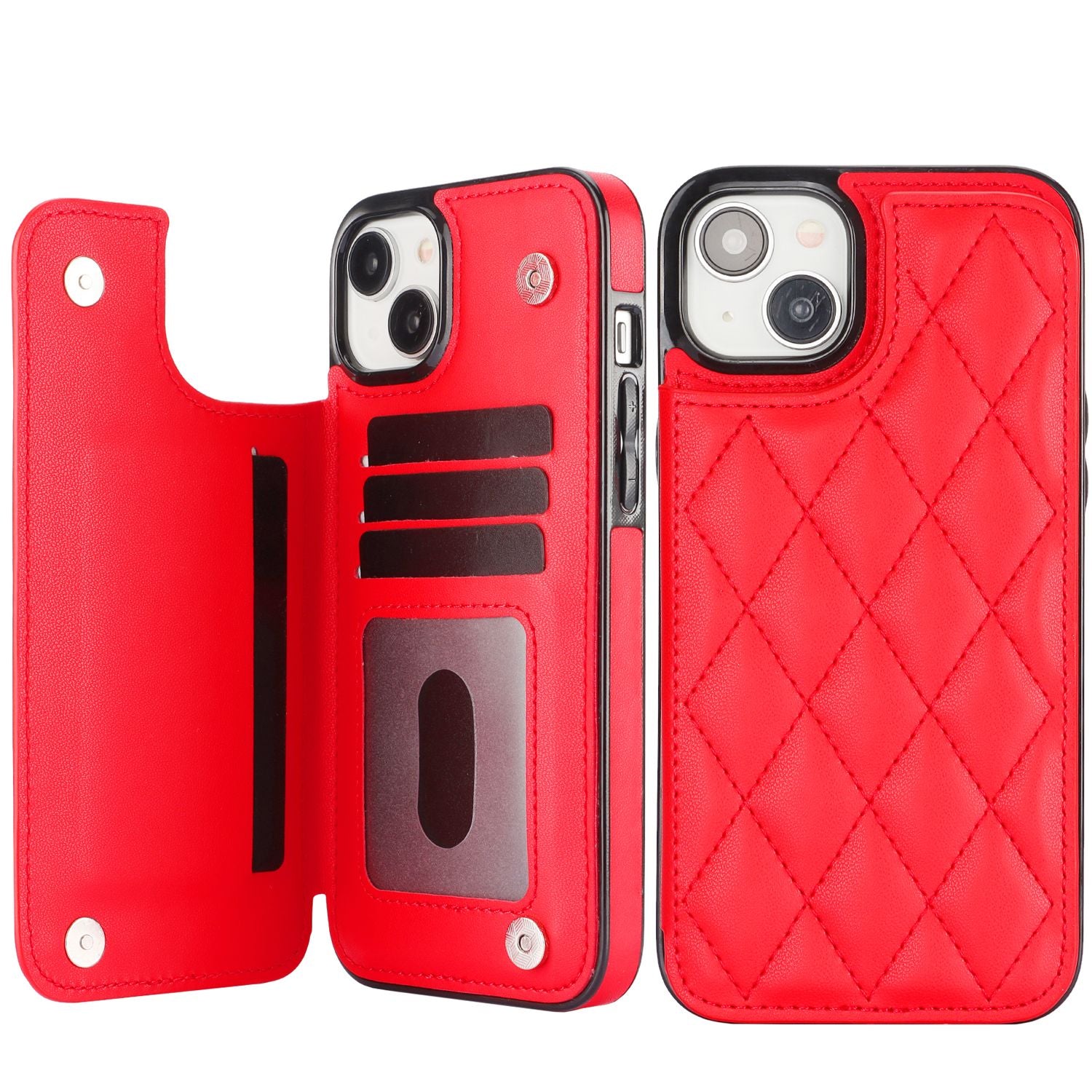 Chanel-style Card Holder Compatible with Apple 17 Pro Max/16 Plus Phone Cases, Iphone 15/14 Shockproof Protective Covers
