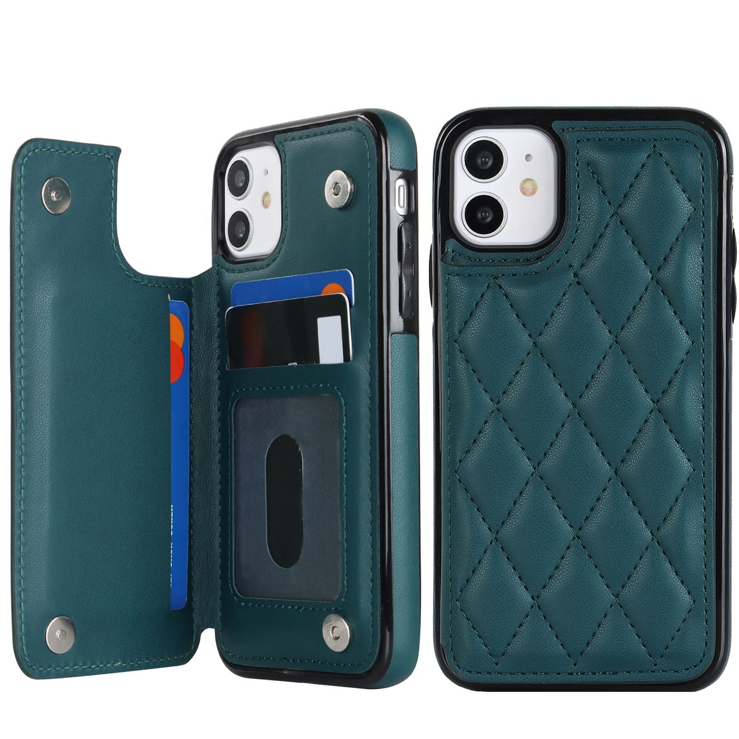 Chanel-style Card Holder Compatible with Apple 17 Pro Max/16 Plus Phone Cases, Iphone 15/14 Shockproof Protective Covers
