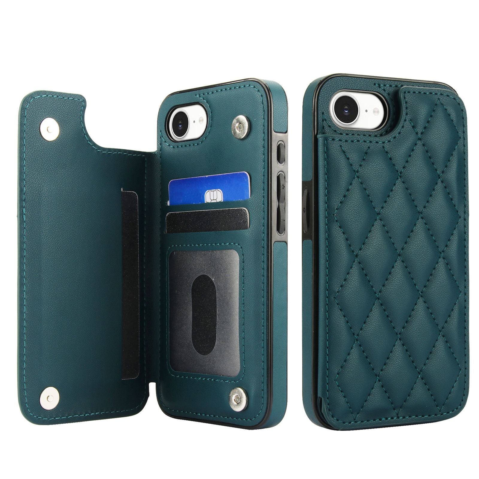 Chanel-style Card Holder Compatible with Apple 17 Pro Max/16 Plus Phone Cases, Iphone 15/14 Shockproof Protective Covers