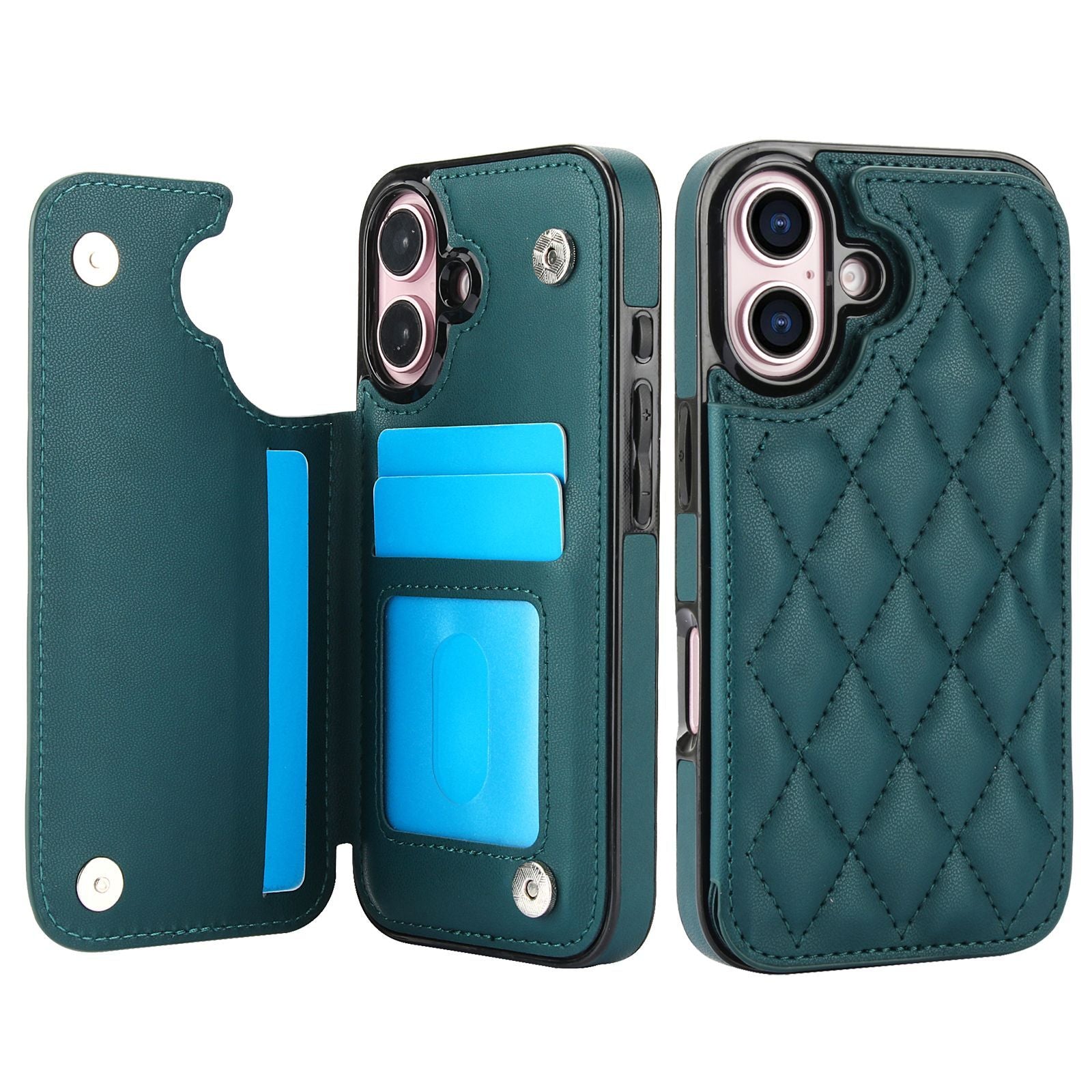 Chanel-style Card Holder Compatible with Apple 17 Pro Max/16 Plus Phone Cases, Iphone 15/14 Shockproof Protective Covers