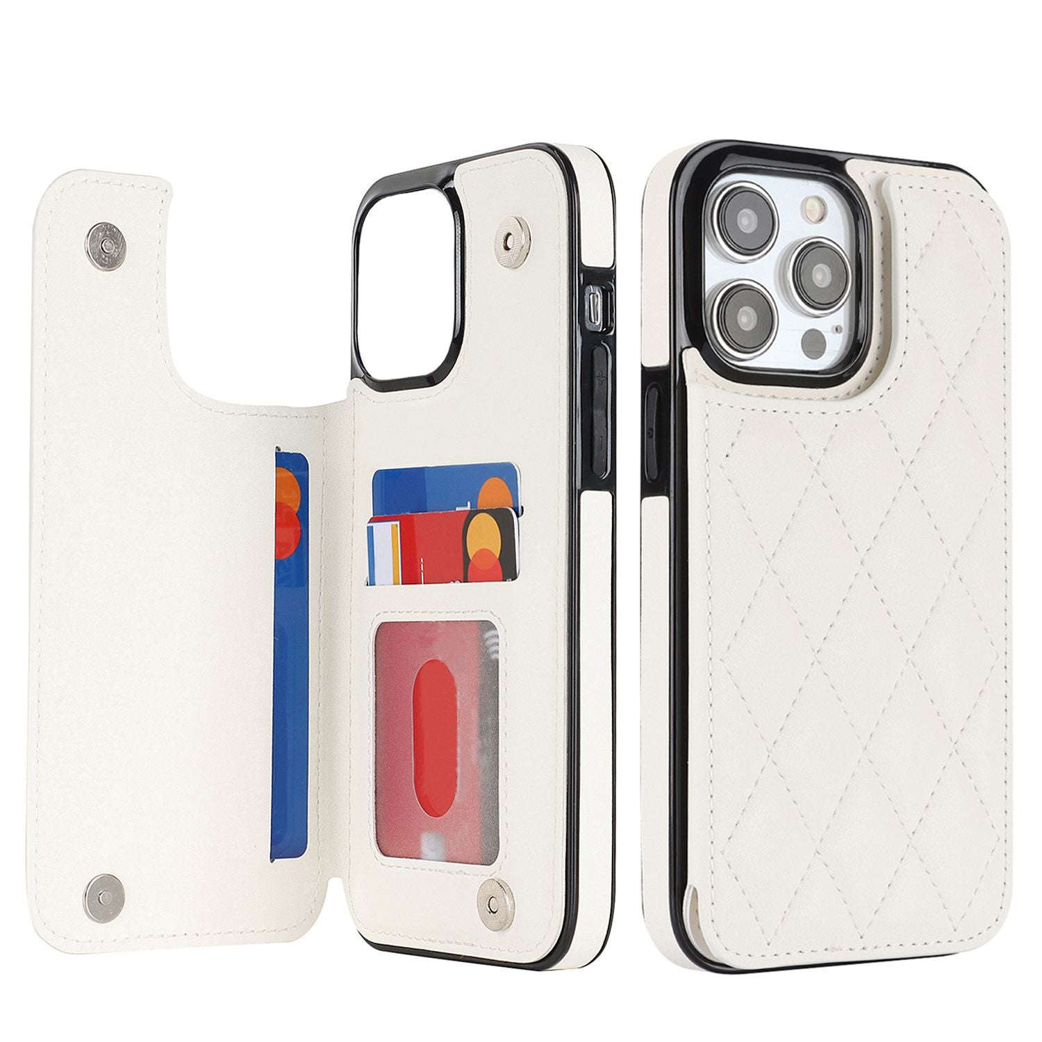 Chanel-style Card Holder Compatible with Apple 17 Pro Max/16 Plus Phone Cases, Iphone 15/14 Shockproof Protective Covers