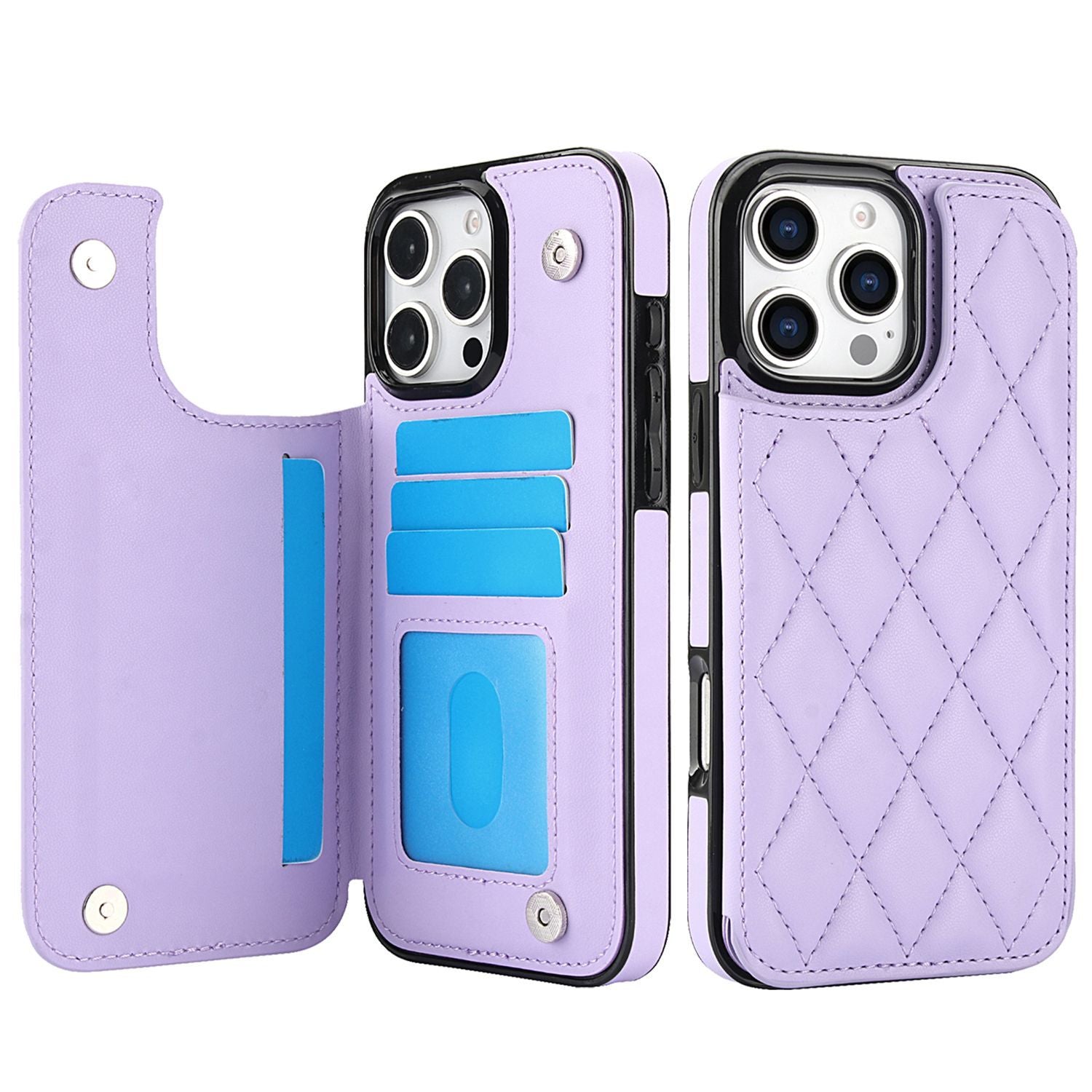 Chanel-style Card Holder Compatible with Apple 17 Pro Max/16 Plus Phone Cases, Iphone 15/14 Shockproof Protective Covers