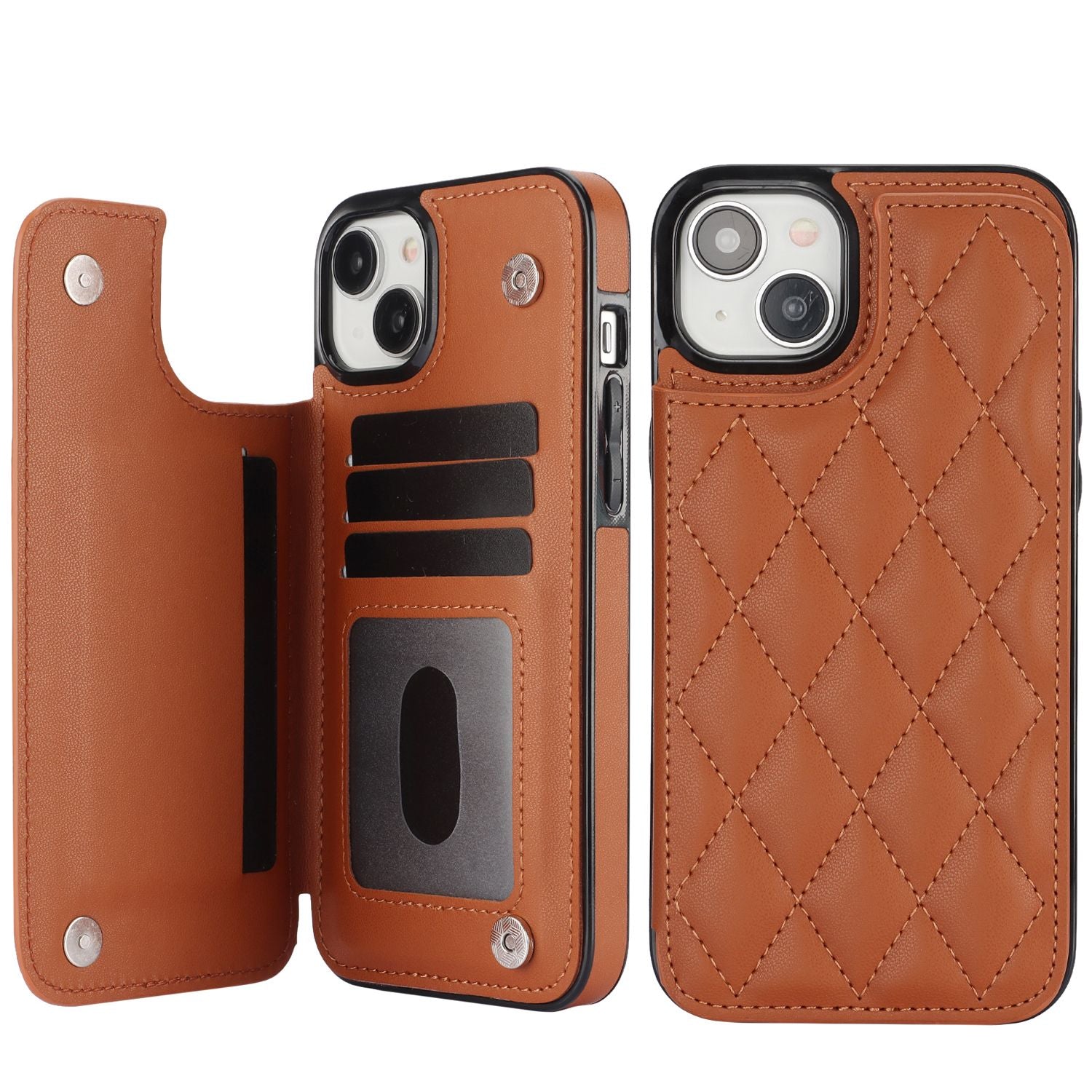 Chanel-style Card Holder Compatible with Apple 17 Pro Max/16 Plus Phone Cases, Iphone 15/14 Shockproof Protective Covers