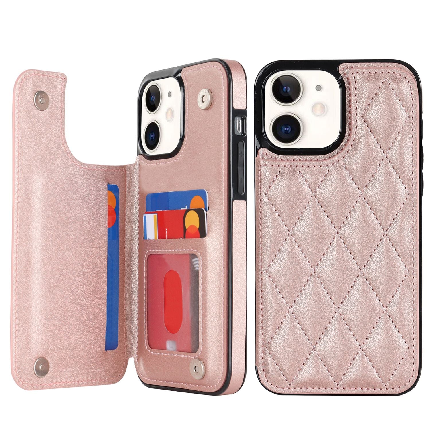 Chanel-style Card Holder Compatible with Apple 17 Pro Max/16 Plus Phone Cases, Iphone 15/14 Shockproof Protective Covers