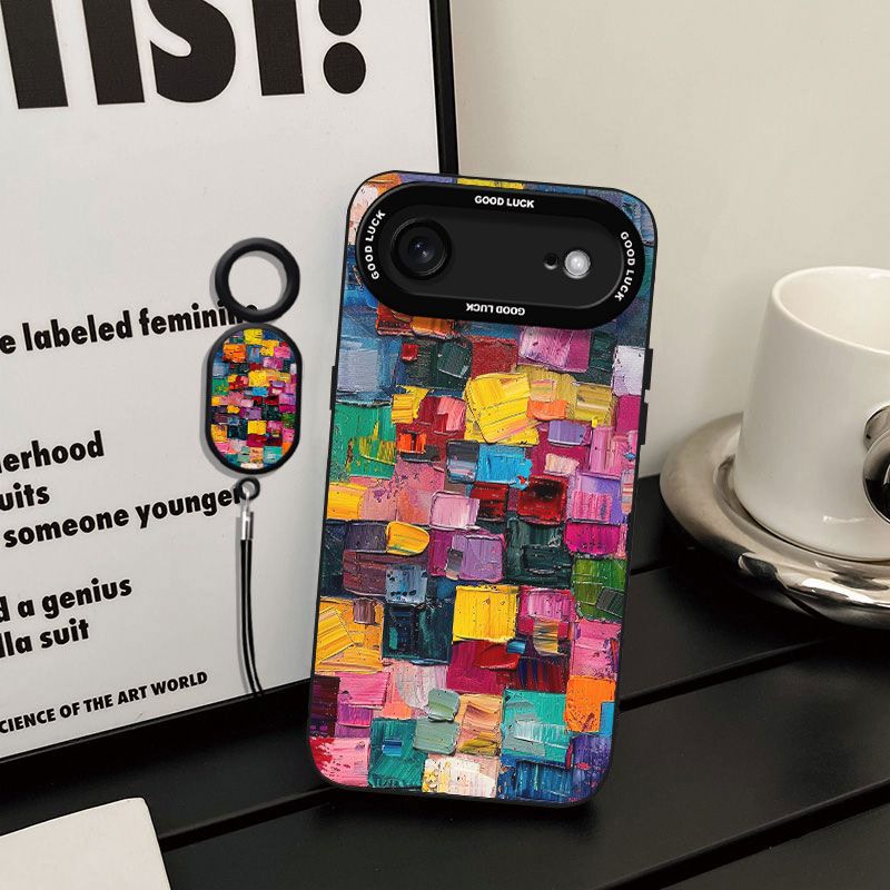 Colorful Oil Painting Suitable for Apple 17 Mobile Phone Case 16 All-inclusive 15 Anti-fall 14/13pro Angel Eye Xr Silicone Xs Soft