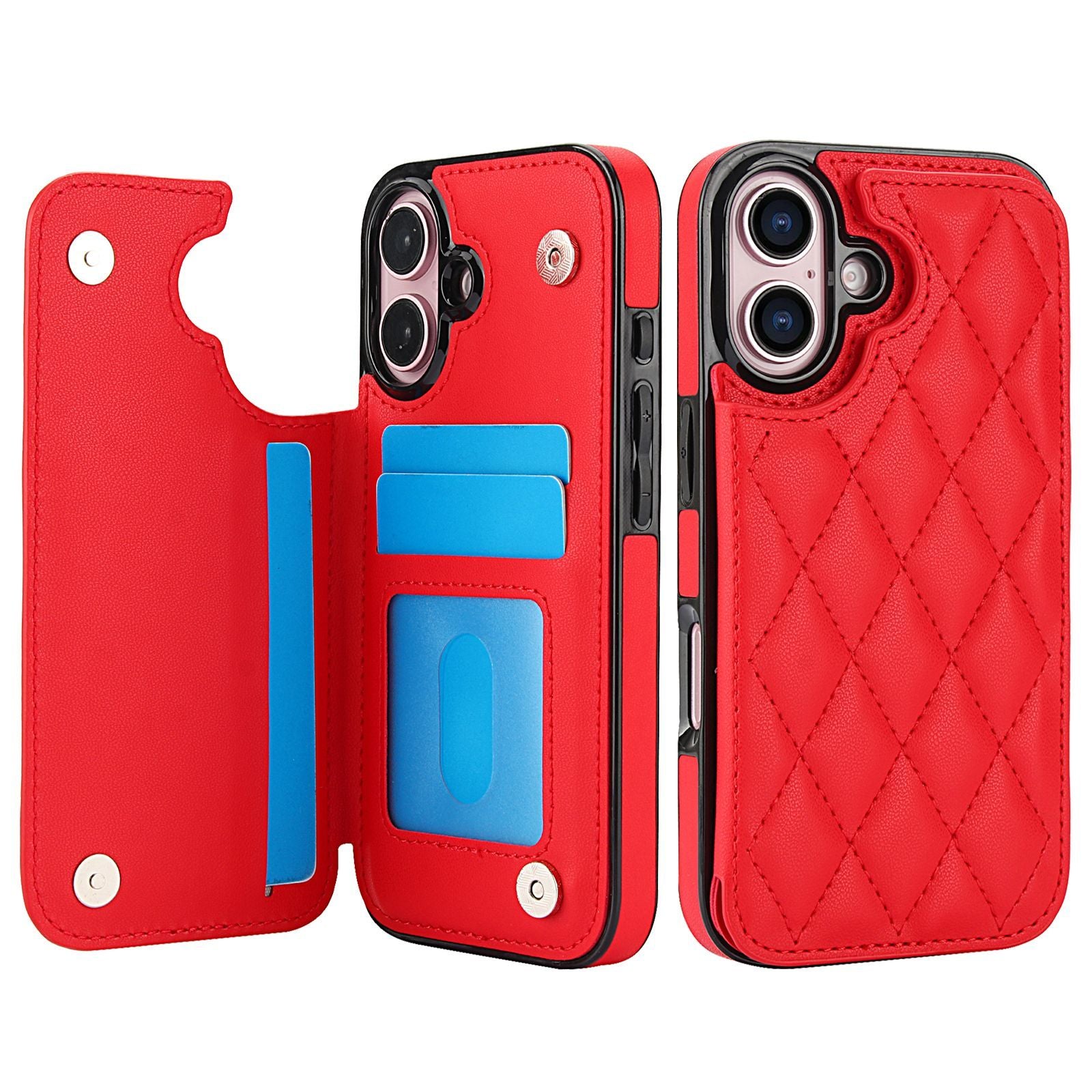Chanel-style Card Holder Compatible with Apple 17 Pro Max/16 Plus Phone Cases, Iphone 15/14 Shockproof Protective Covers