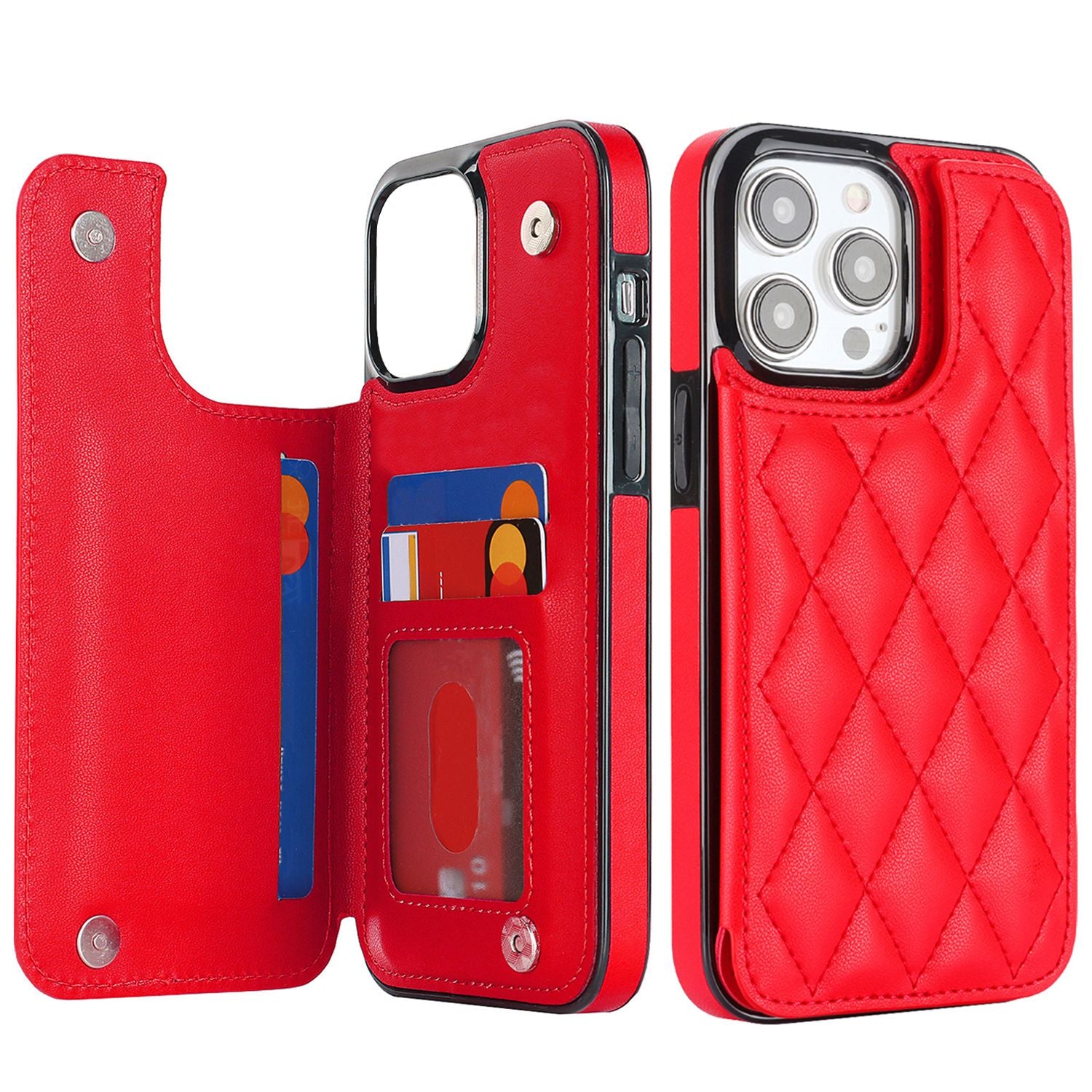 Chanel-style Card Holder Compatible with Apple 17 Pro Max/16 Plus Phone Cases, Iphone 15/14 Shockproof Protective Covers