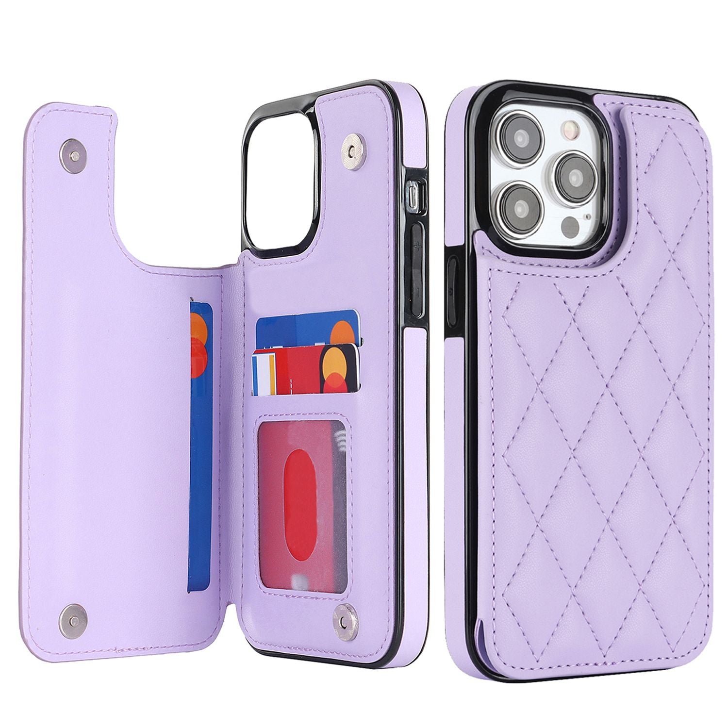 Chanel-style Card Holder Compatible with Apple 17 Pro Max/16 Plus Phone Cases, Iphone 15/14 Shockproof Protective Covers