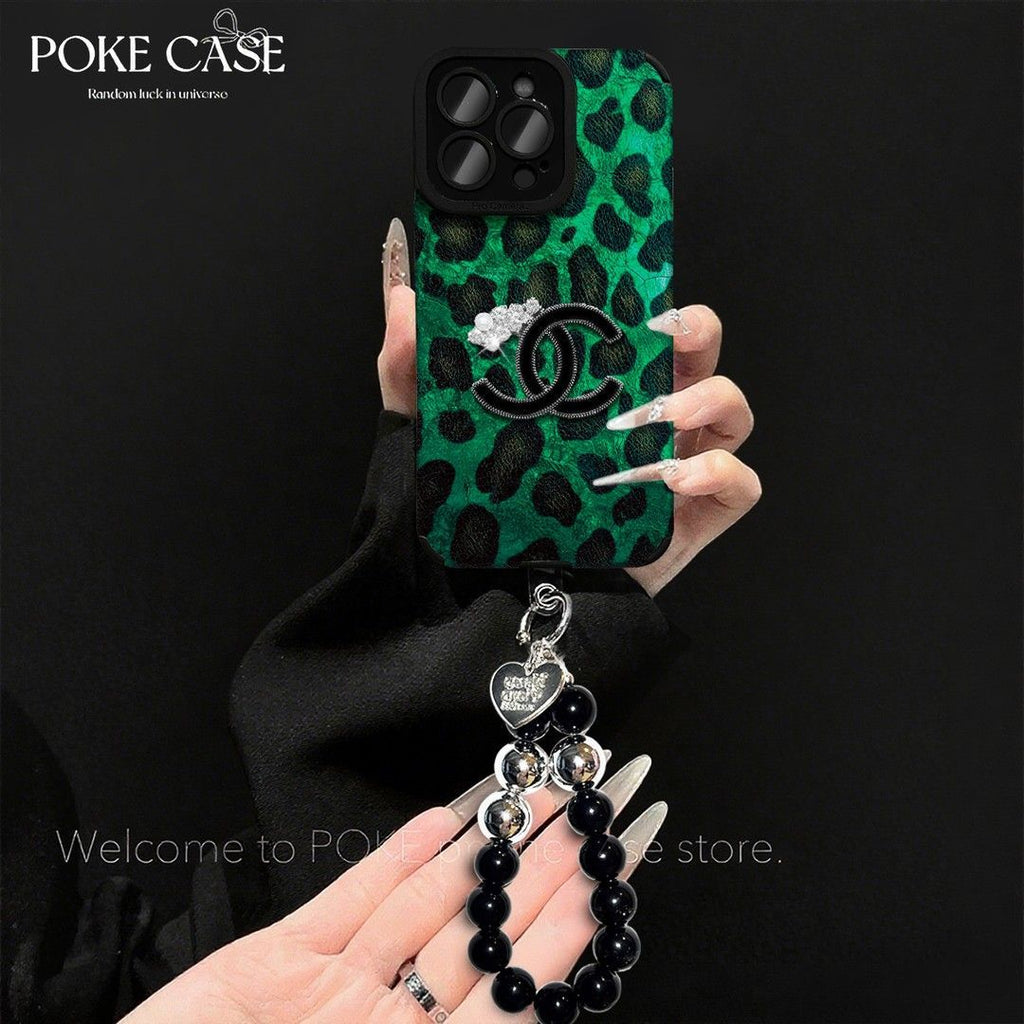 Green Leopard Print Iphone 17promax Mobile Phone Case 15pro Iphone 14 Soft Case All-inclusive 13 Anti-fall 12/11 Soft Case