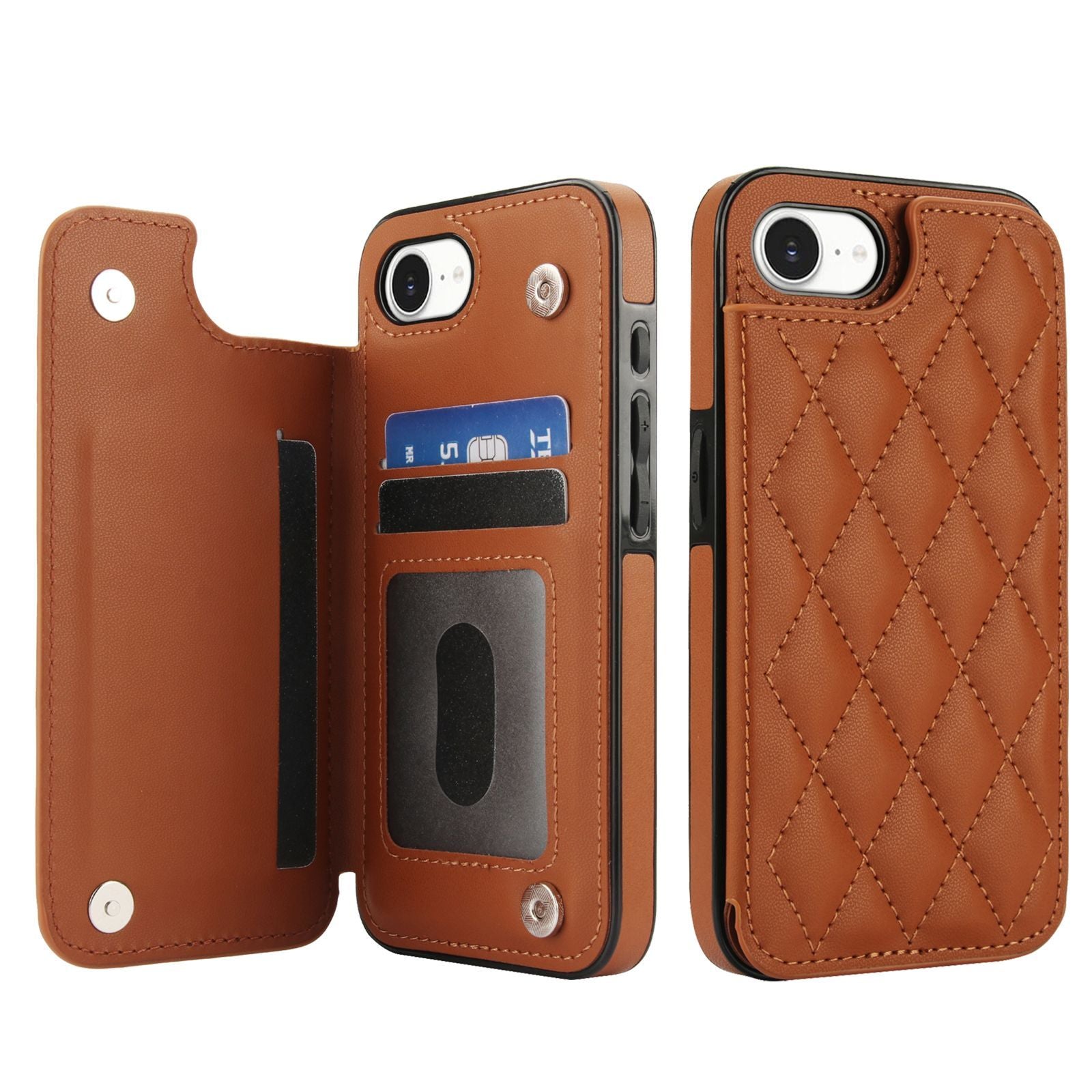 Chanel-style Card Holder Compatible with Apple 17 Pro Max/16 Plus Phone Cases, Iphone 15/14 Shockproof Protective Covers