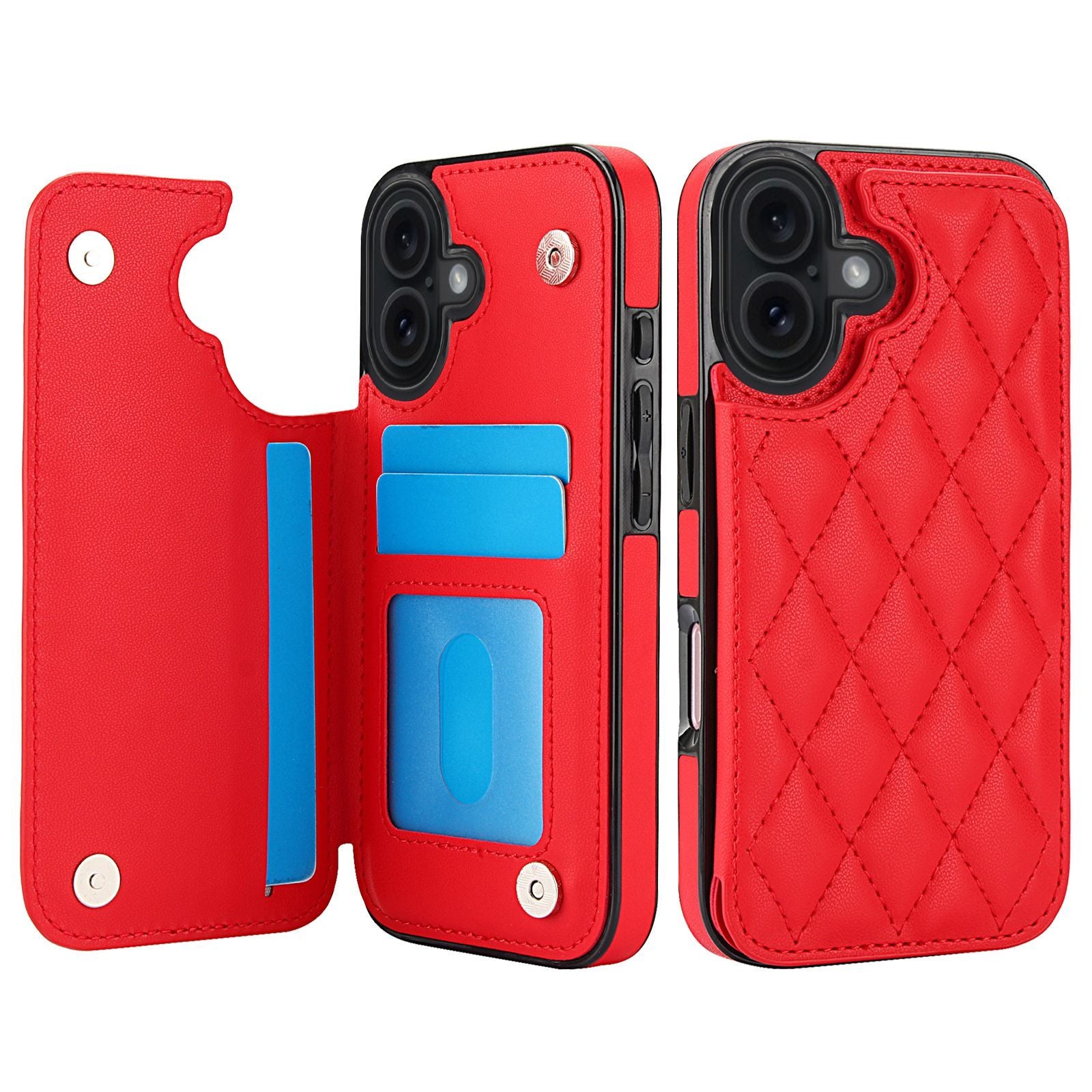 Chanel-style Card Holder Compatible with Apple 17 Pro Max/16 Plus Phone Cases, Iphone 15/14 Shockproof Protective Covers