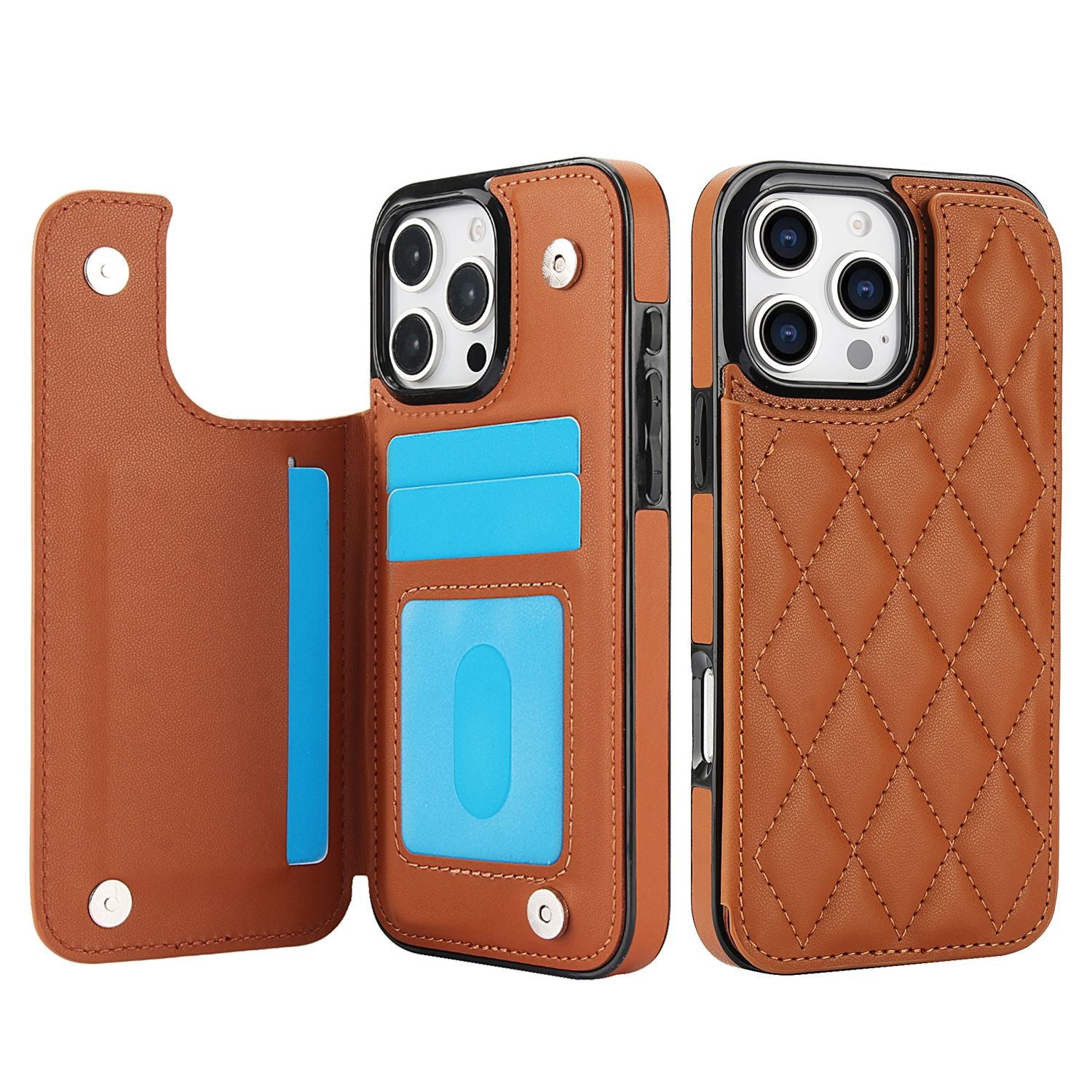 Chanel-style Card Holder Compatible with Apple 17 Pro Max/16 Plus Phone Cases, Iphone 15/14 Shockproof Protective Covers
