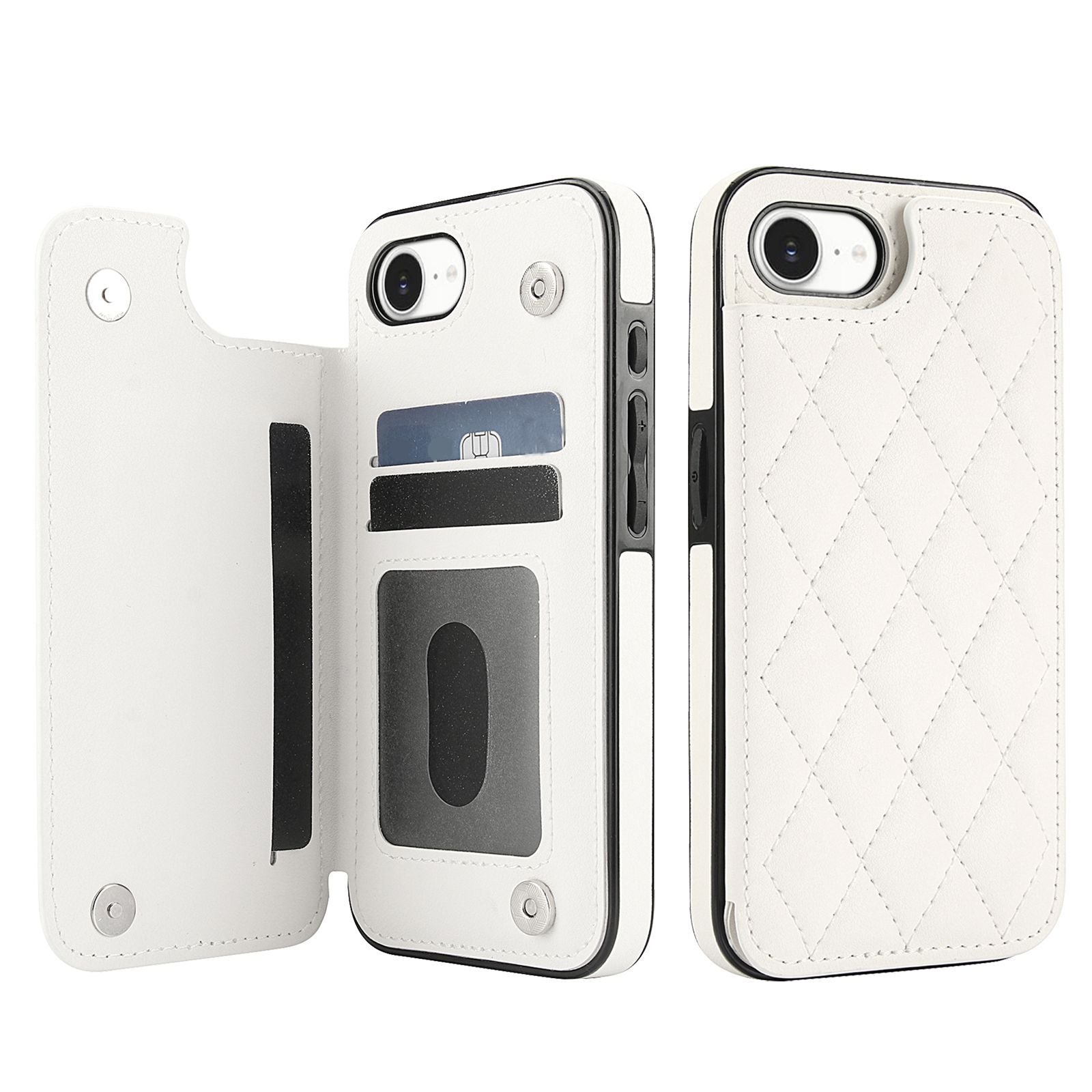 Chanel-style Card Holder Compatible with Apple 17 Pro Max/16 Plus Phone Cases, Iphone 15/14 Shockproof Protective Covers