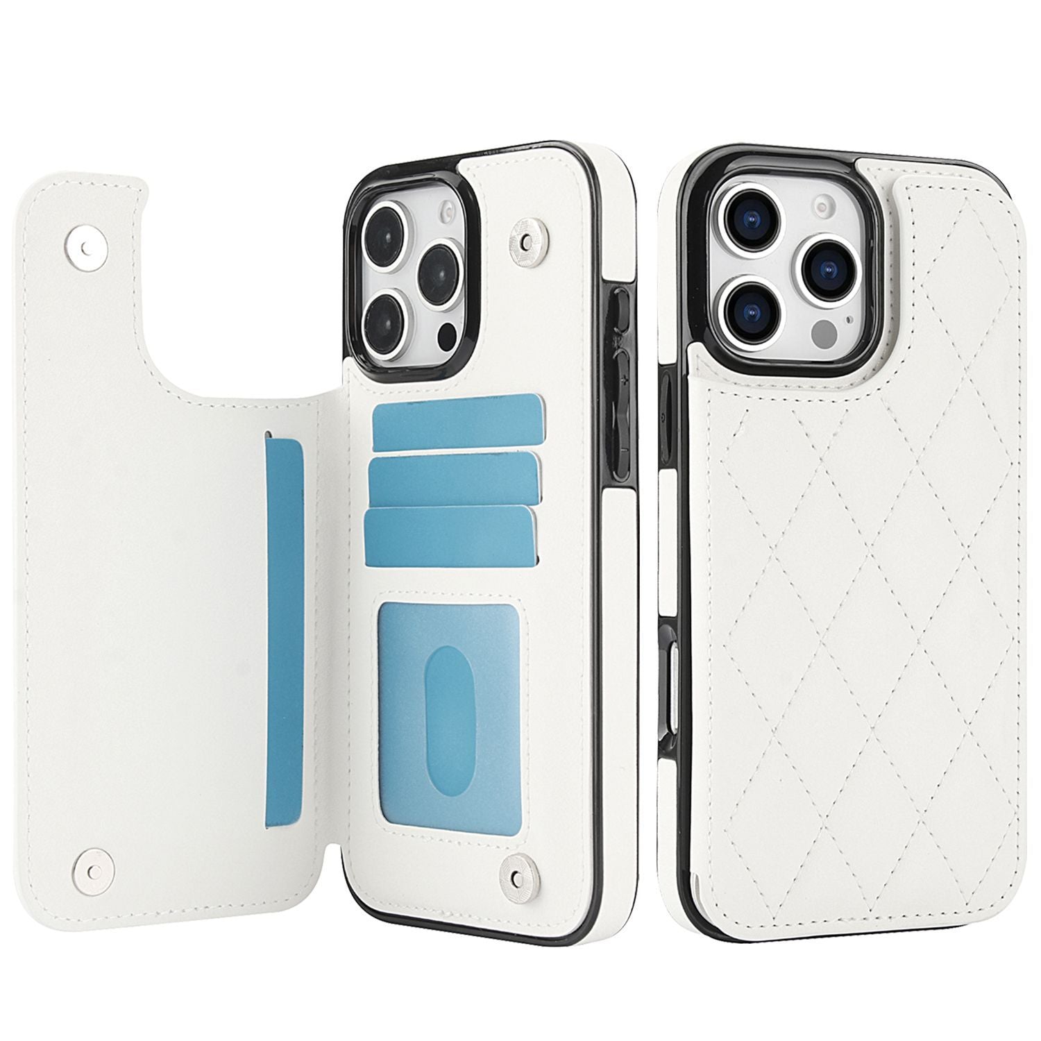 Chanel-style Card Holder Compatible with Apple 17 Pro Max/16 Plus Phone Cases, Iphone 15/14 Shockproof Protective Covers