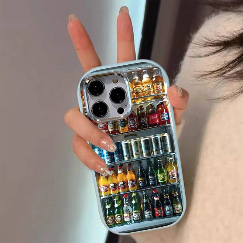 Drop-proof oval drink cooler phone case for apple iphone 15, iphone 14 pro max, full coverage 12 soft, 13