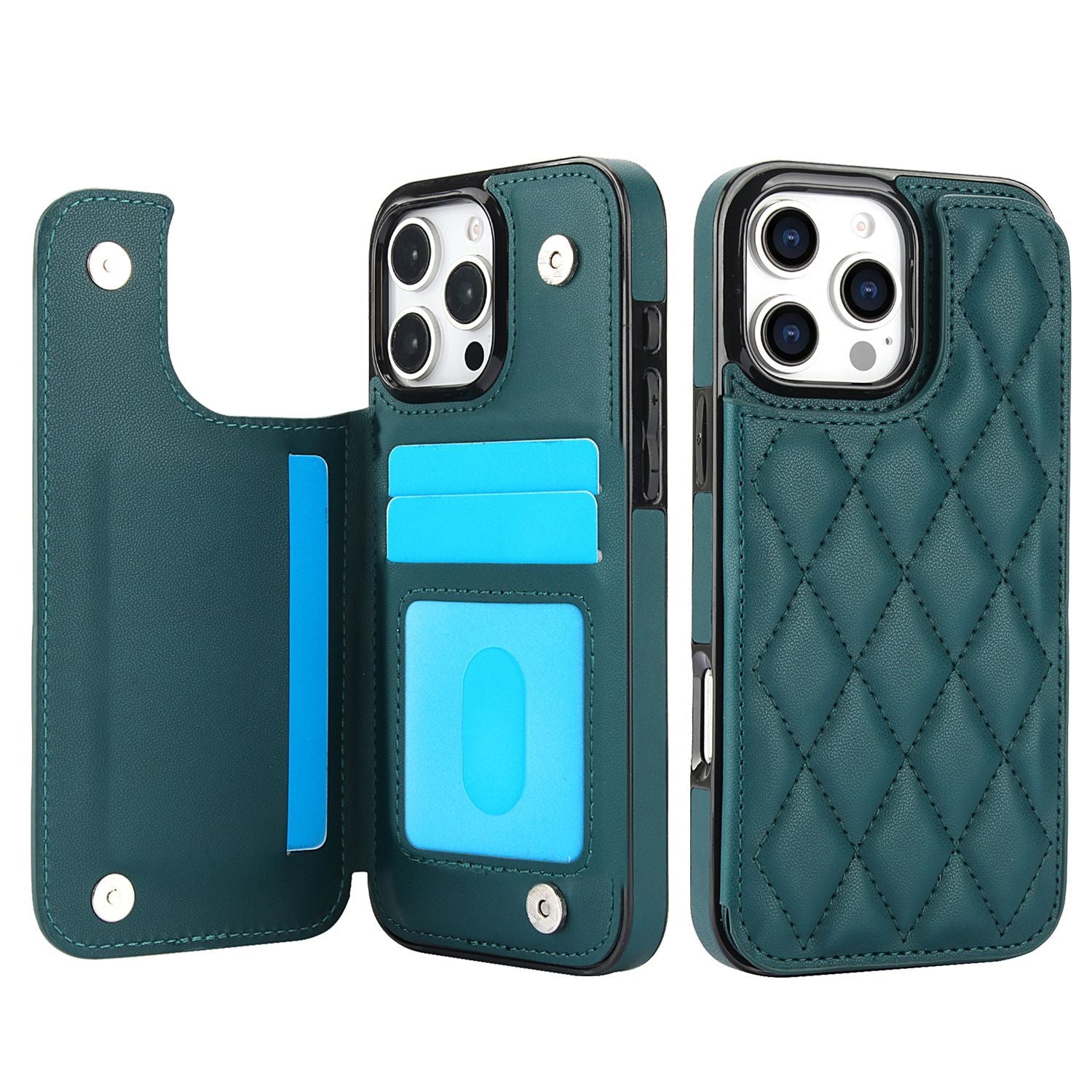 Chanel-style Card Holder Compatible with Apple 17 Pro Max/16 Plus Phone Cases, Iphone 15/14 Shockproof Protective Covers