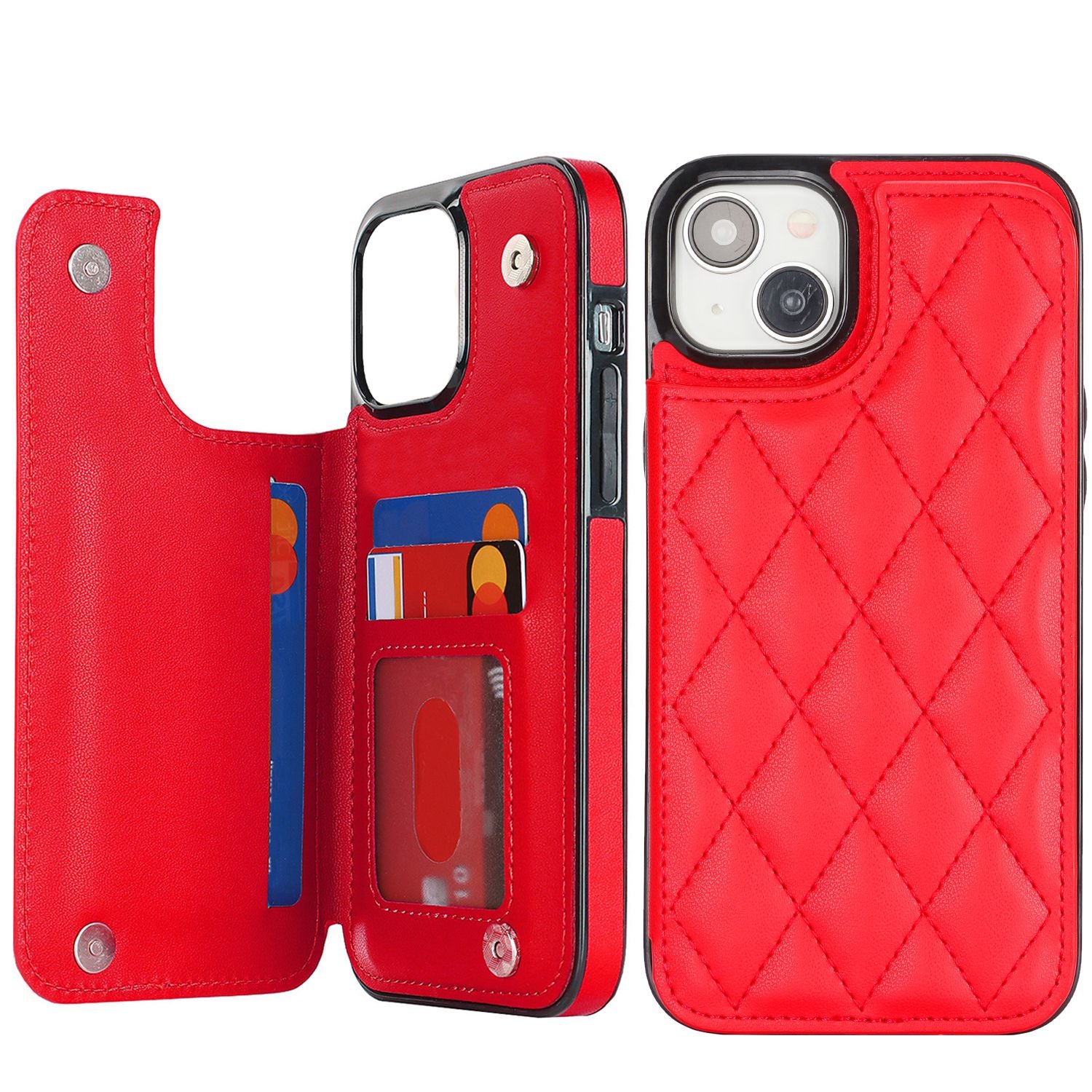 Chanel-style Card Holder Compatible with Apple 17 Pro Max/16 Plus Phone Cases, Iphone 15/14 Shockproof Protective Covers