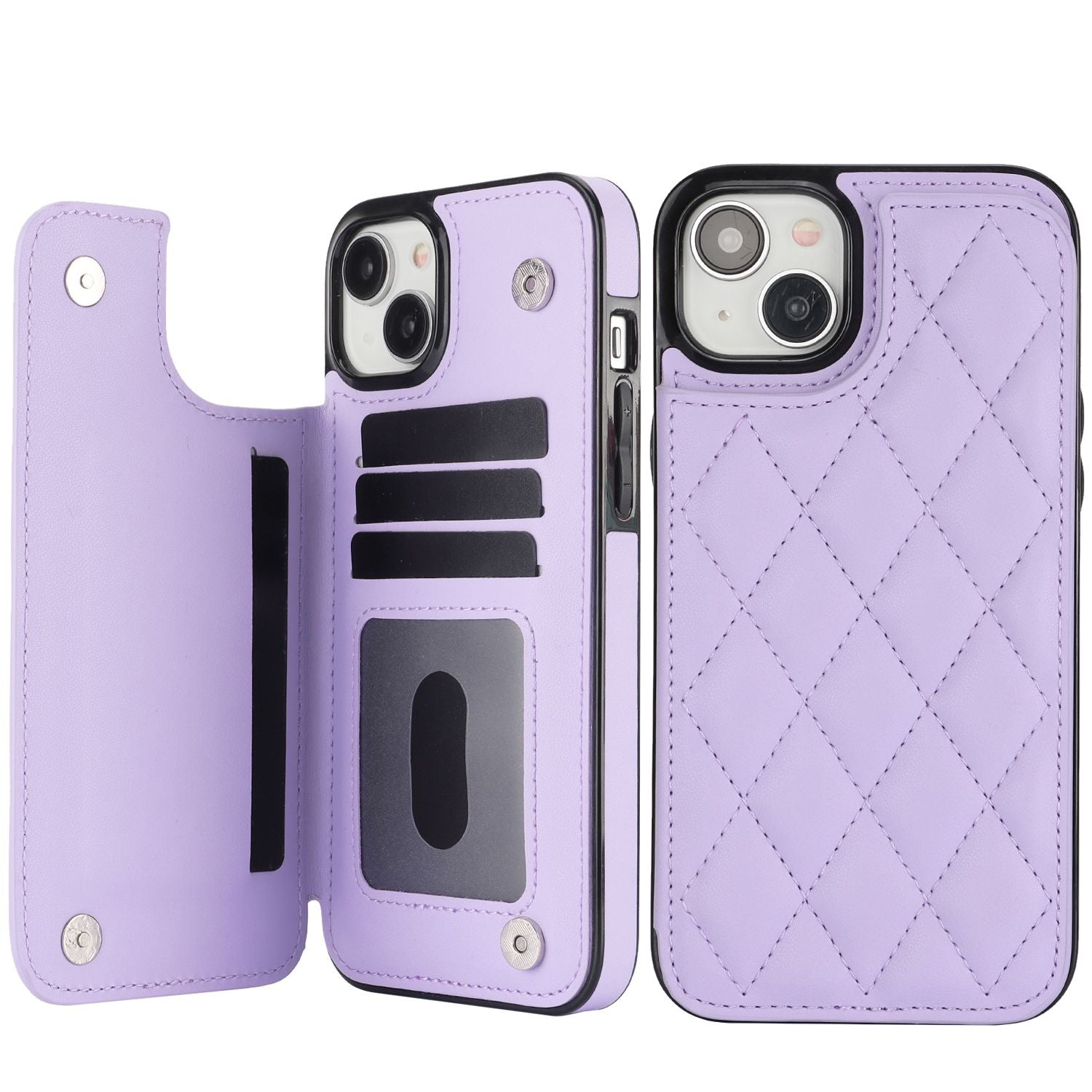 Chanel-style Card Holder Compatible with Apple 17 Pro Max/16 Plus Phone Cases, Iphone 15/14 Shockproof Protective Covers