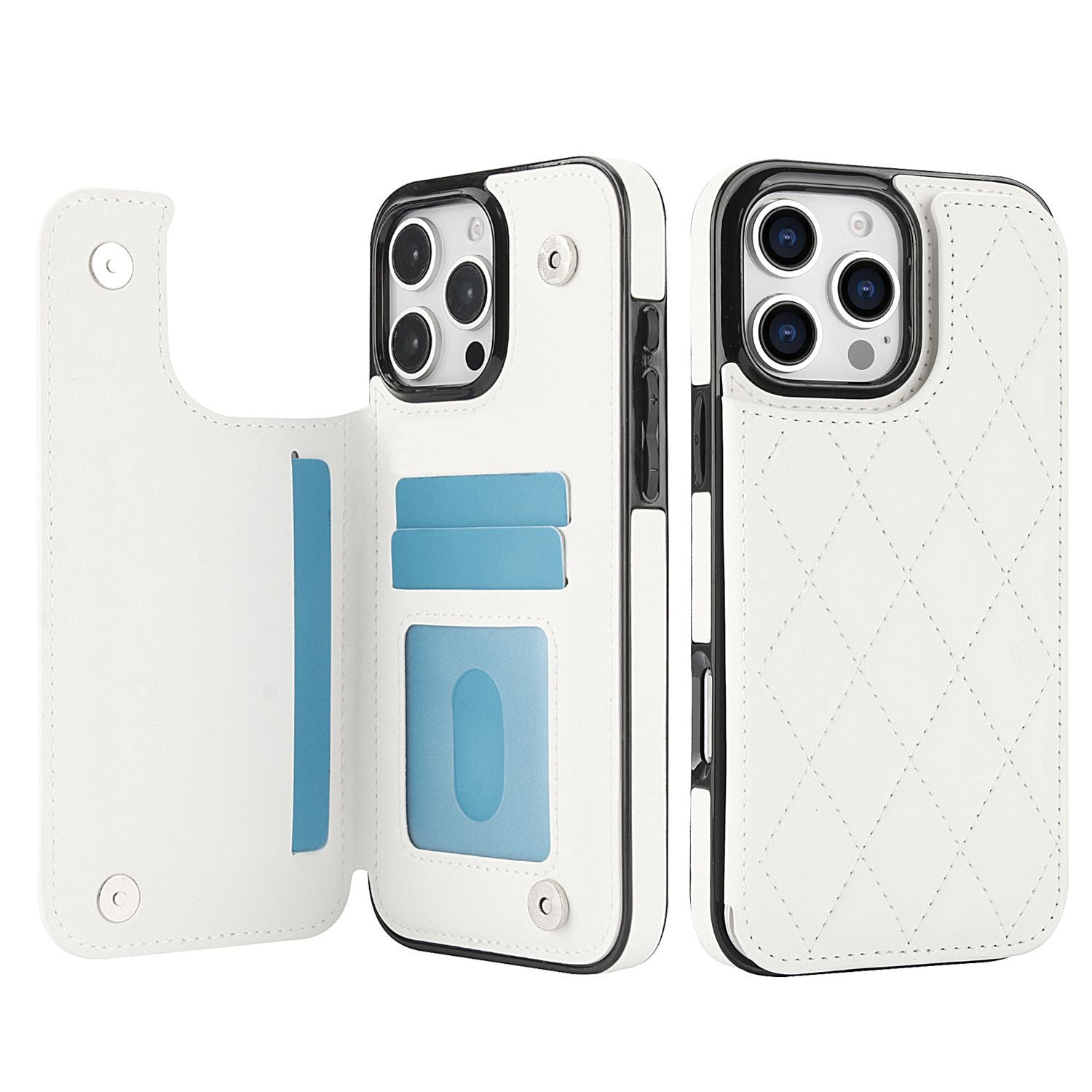 Chanel-style Card Holder Compatible with Apple 17 Pro Max/16 Plus Phone Cases, Iphone 15/14 Shockproof Protective Covers
