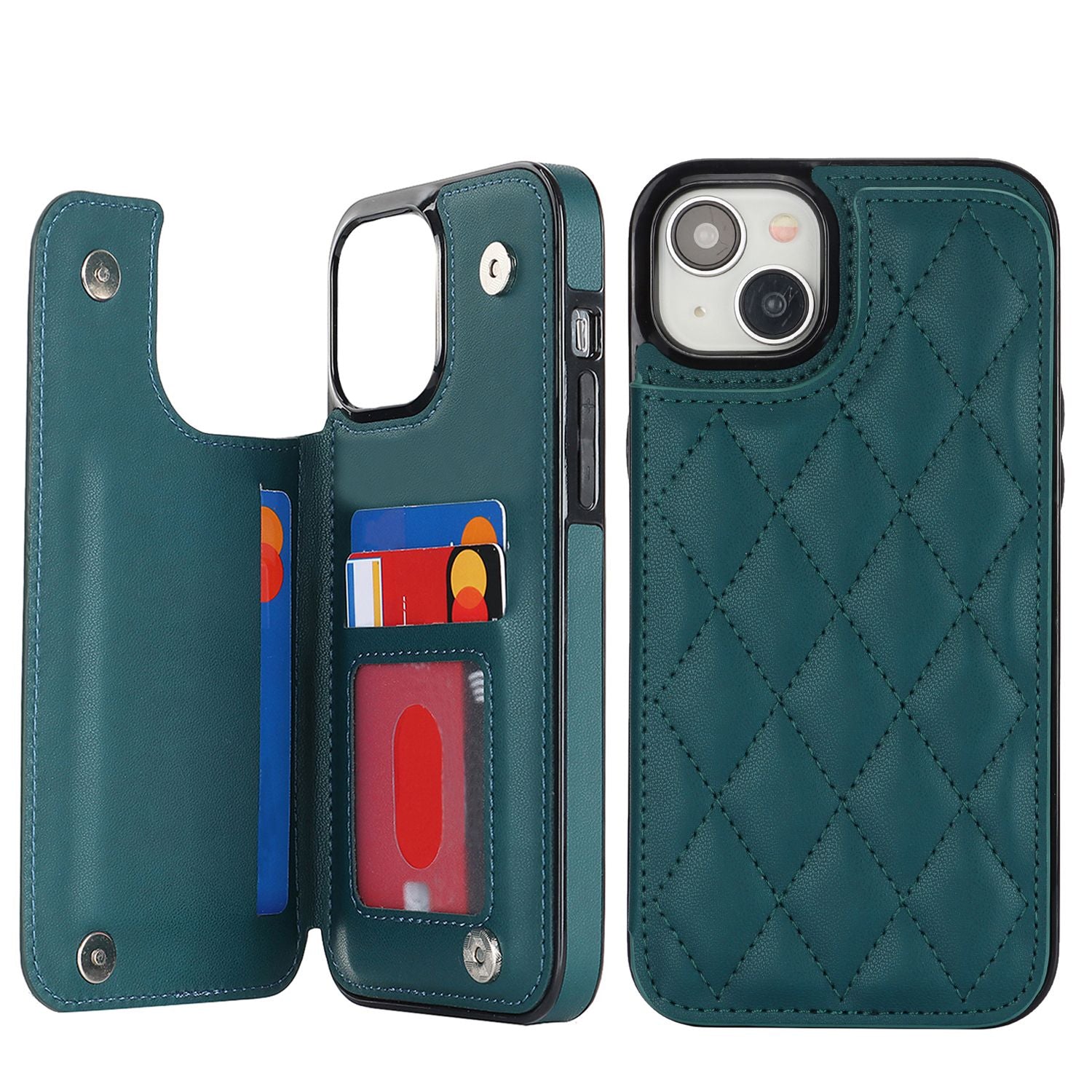 Chanel-style Card Holder Compatible with Apple 17 Pro Max/16 Plus Phone Cases, Iphone 15/14 Shockproof Protective Covers