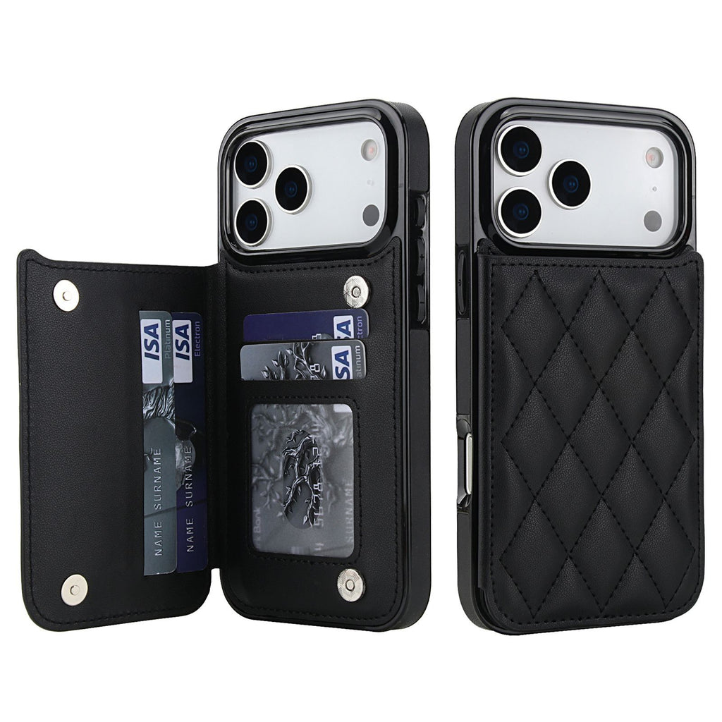Chanel-style Card Holder Compatible with Apple 17 Pro Max/16 Plus Phone Cases, Iphone 15/14 Shockproof Protective Covers