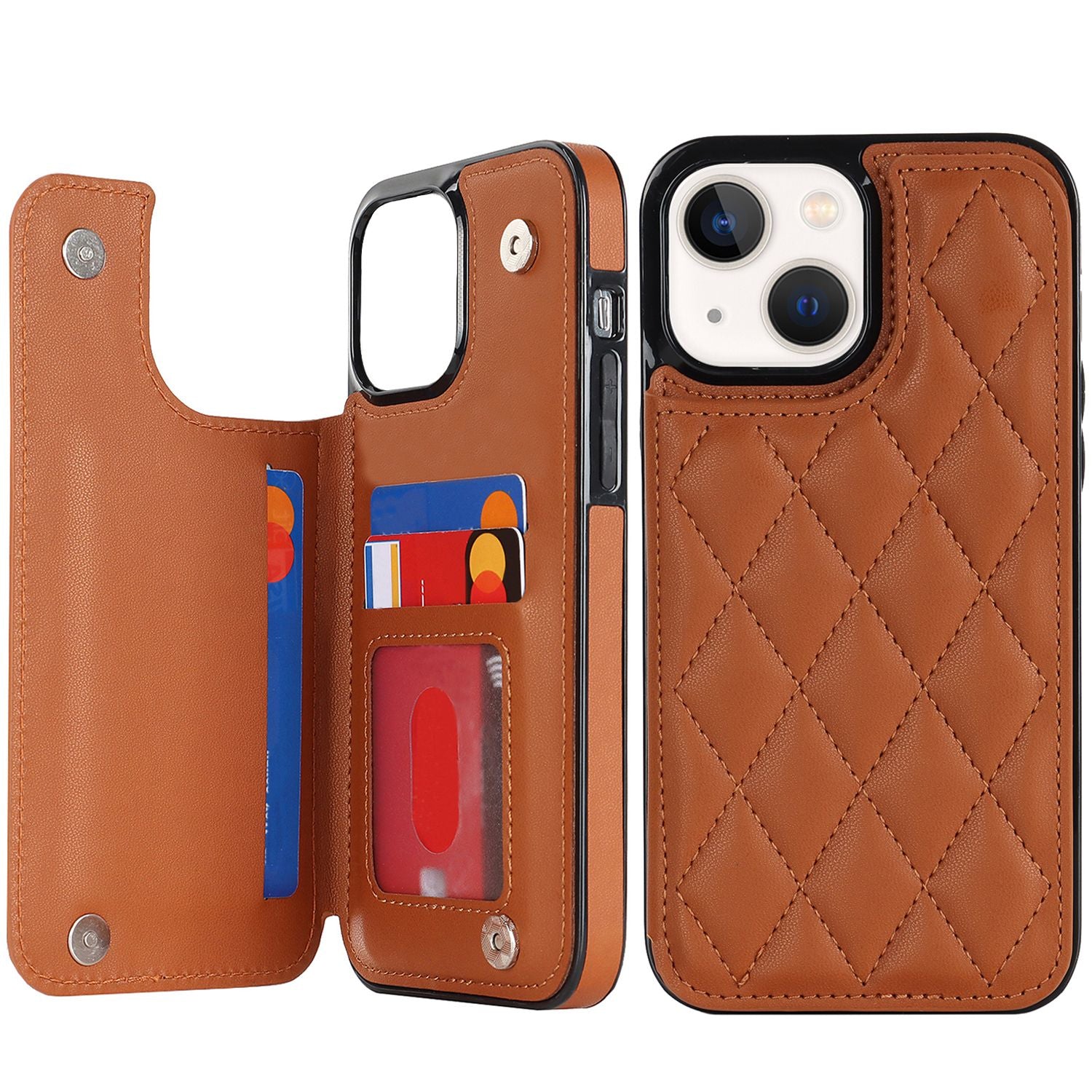Chanel-style Card Holder Compatible with Apple 17 Pro Max/16 Plus Phone Cases, Iphone 15/14 Shockproof Protective Covers