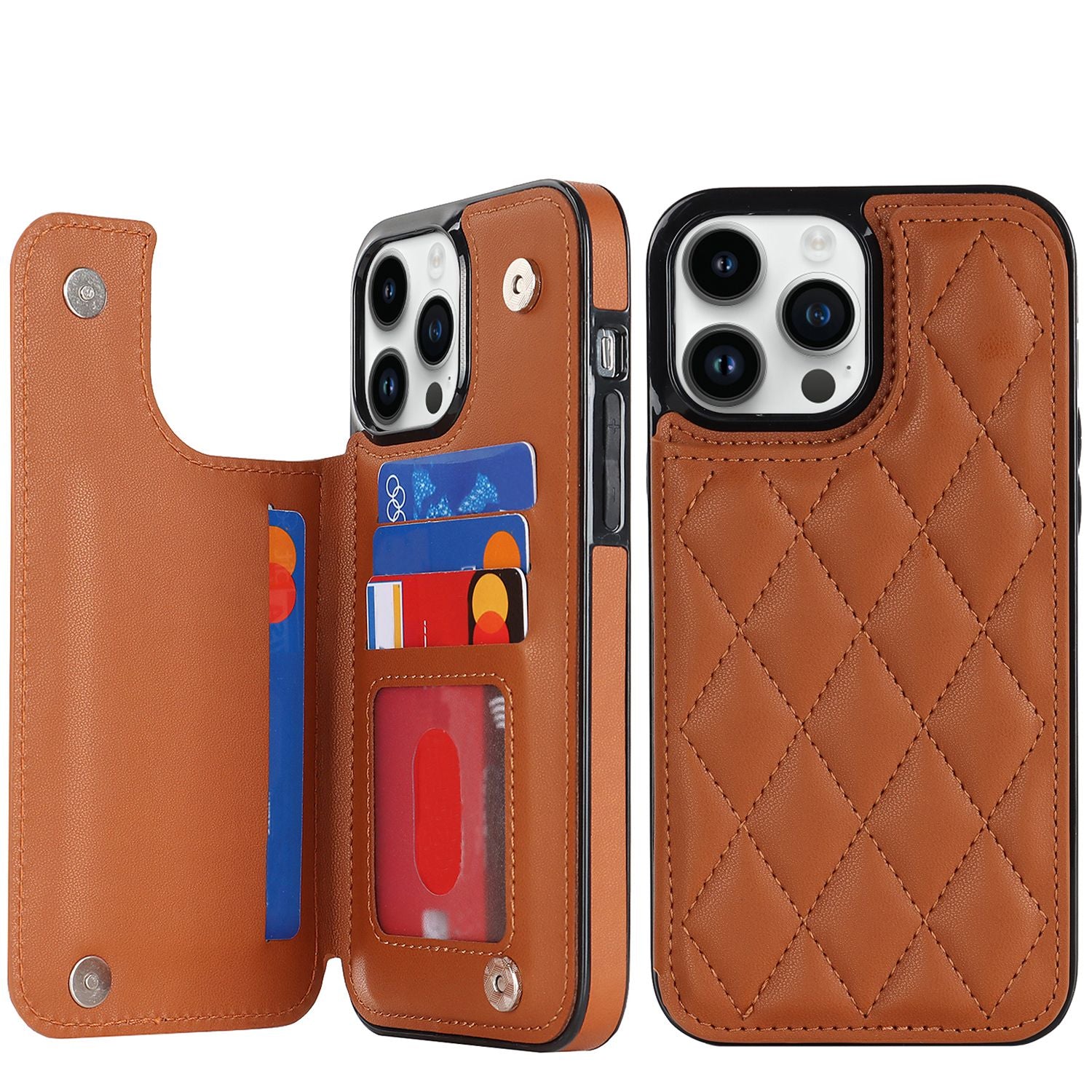 Chanel-style Card Holder Compatible with Apple 17 Pro Max/16 Plus Phone Cases, Iphone 15/14 Shockproof Protective Covers