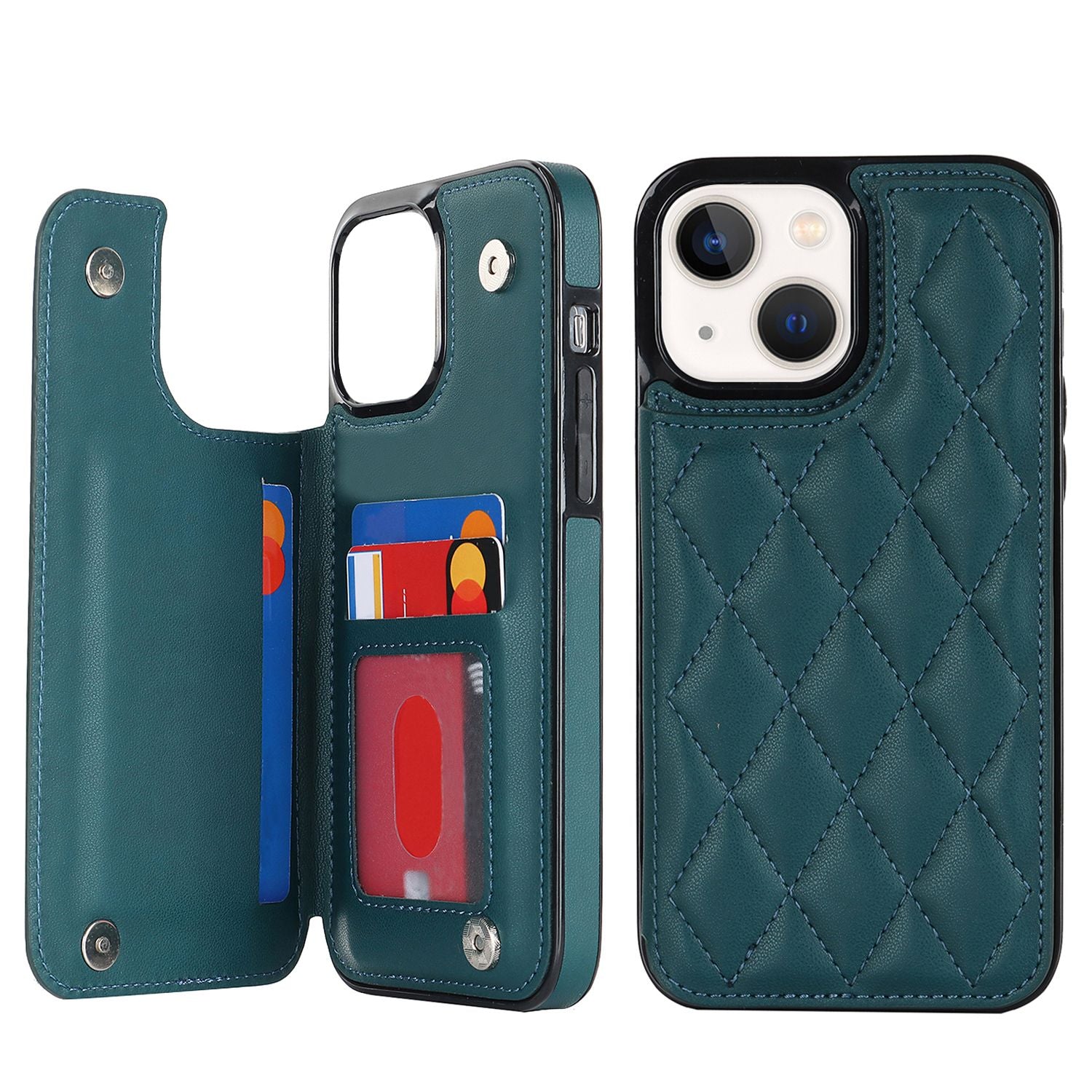Chanel-style Card Holder Compatible with Apple 17 Pro Max/16 Plus Phone Cases, Iphone 15/14 Shockproof Protective Covers