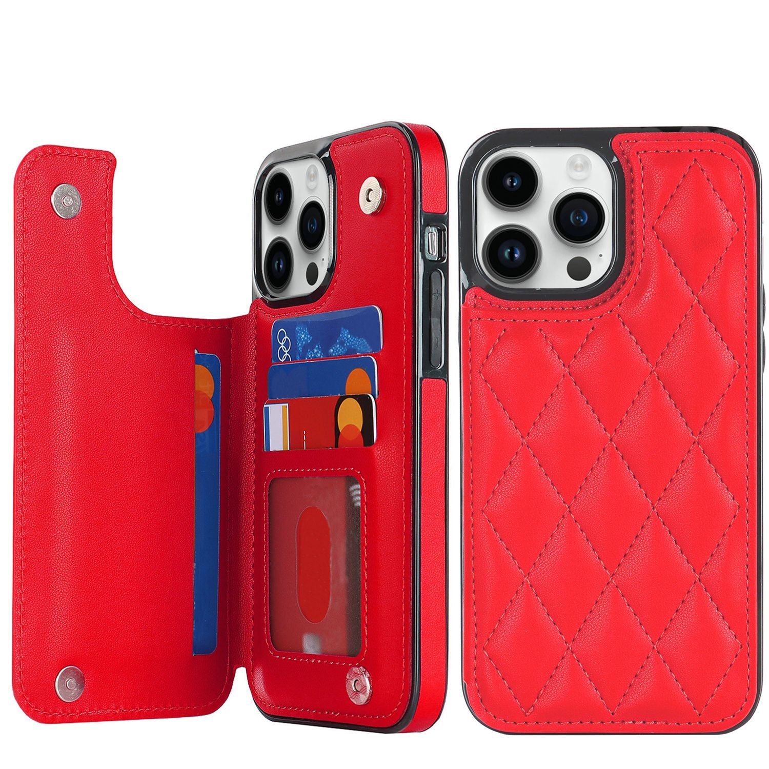 Chanel-style Card Holder Compatible with Apple 17 Pro Max/16 Plus Phone Cases, Iphone 15/14 Shockproof Protective Covers