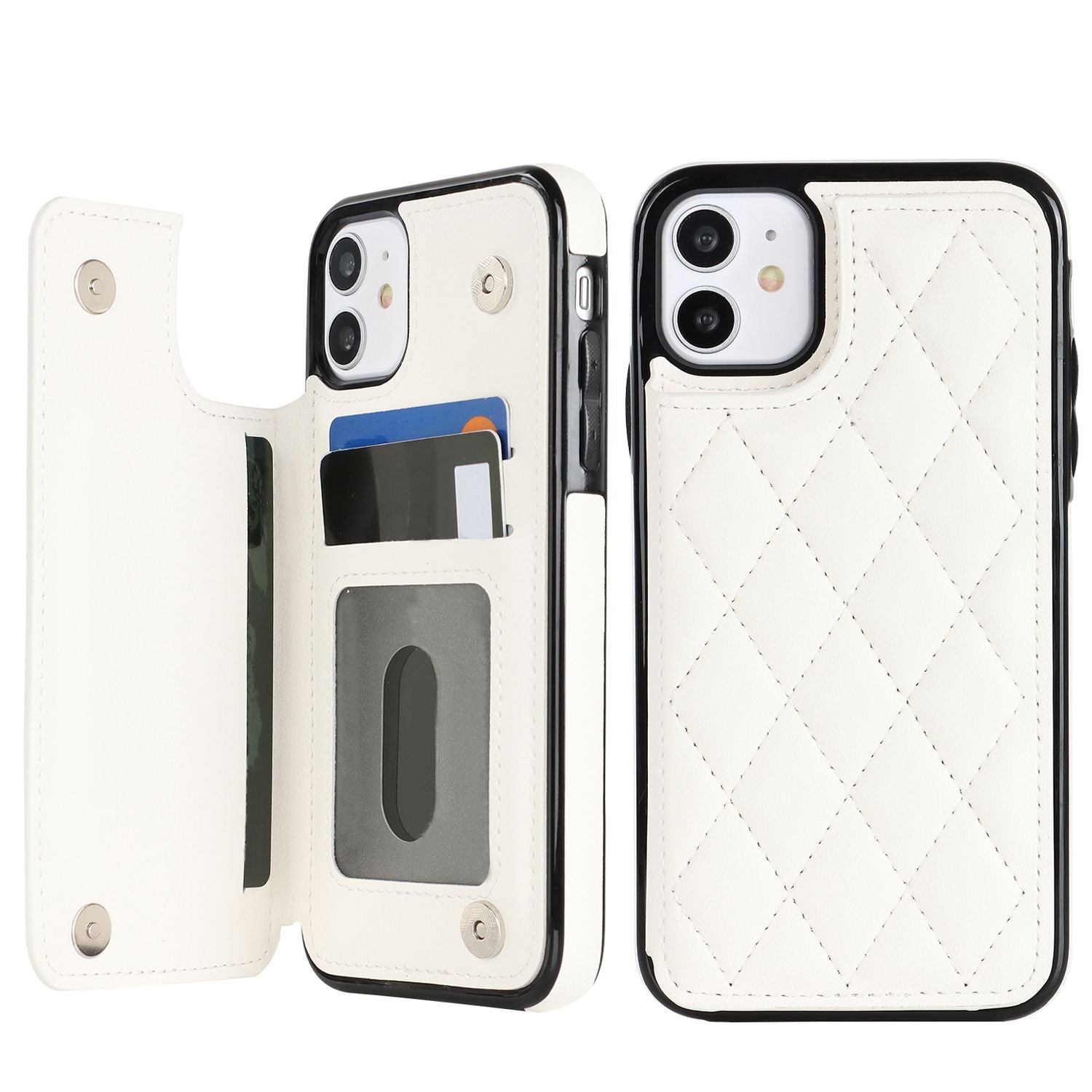 Chanel-style Card Holder Compatible with Apple 17 Pro Max/16 Plus Phone Cases, Iphone 15/14 Shockproof Protective Covers