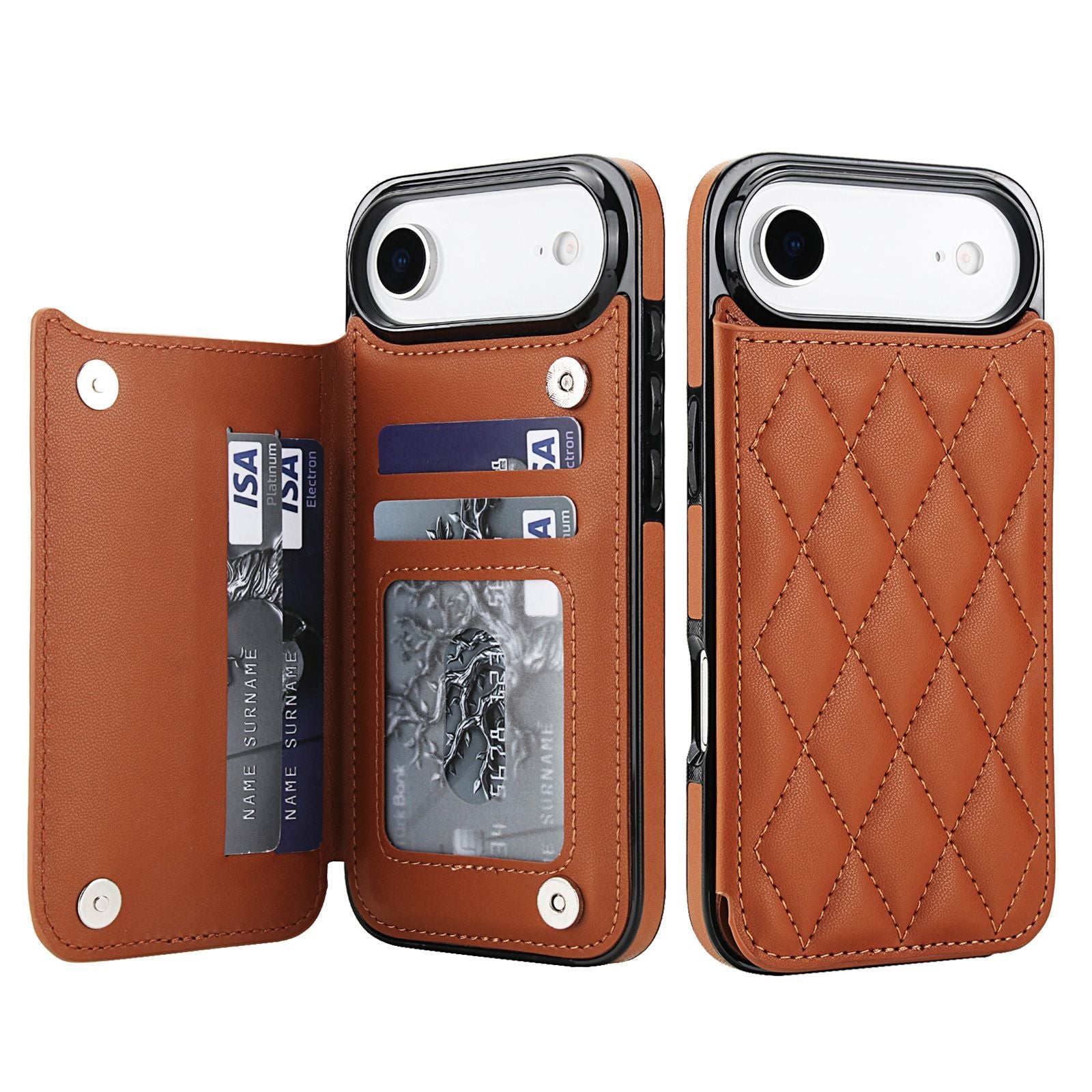 Chanel-style Card Holder Compatible with Apple 17 Pro Max/16 Plus Phone Cases, Iphone 15/14 Shockproof Protective Covers
