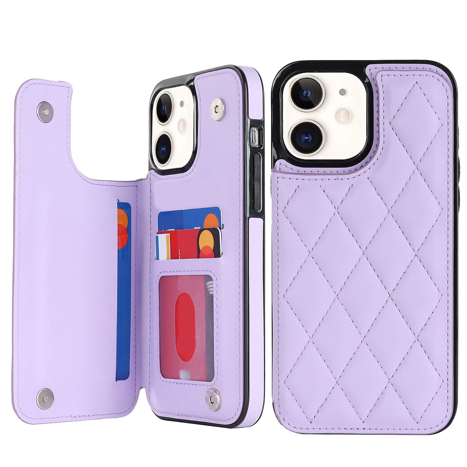 Chanel-style Card Holder Compatible with Apple 17 Pro Max/16 Plus Phone Cases, Iphone 15/14 Shockproof Protective Covers