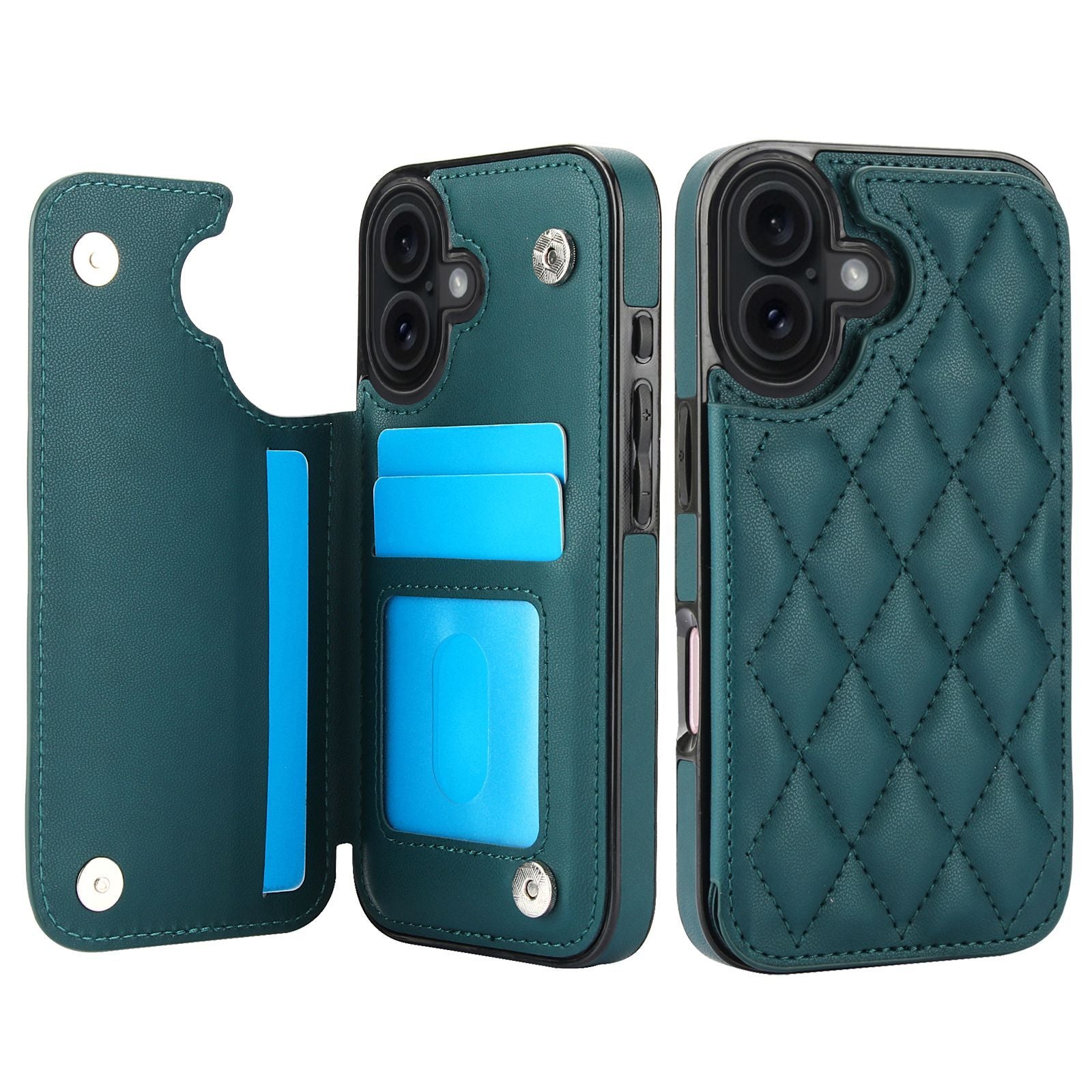 Chanel-style Card Holder Compatible with Apple 17 Pro Max/16 Plus Phone Cases, Iphone 15/14 Shockproof Protective Covers