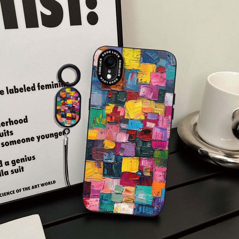 Colorful Oil Painting Suitable for Apple 17 Mobile Phone Case 16 All-inclusive 15 Anti-fall 14/13pro Angel Eye Xr Silicone Xs Soft