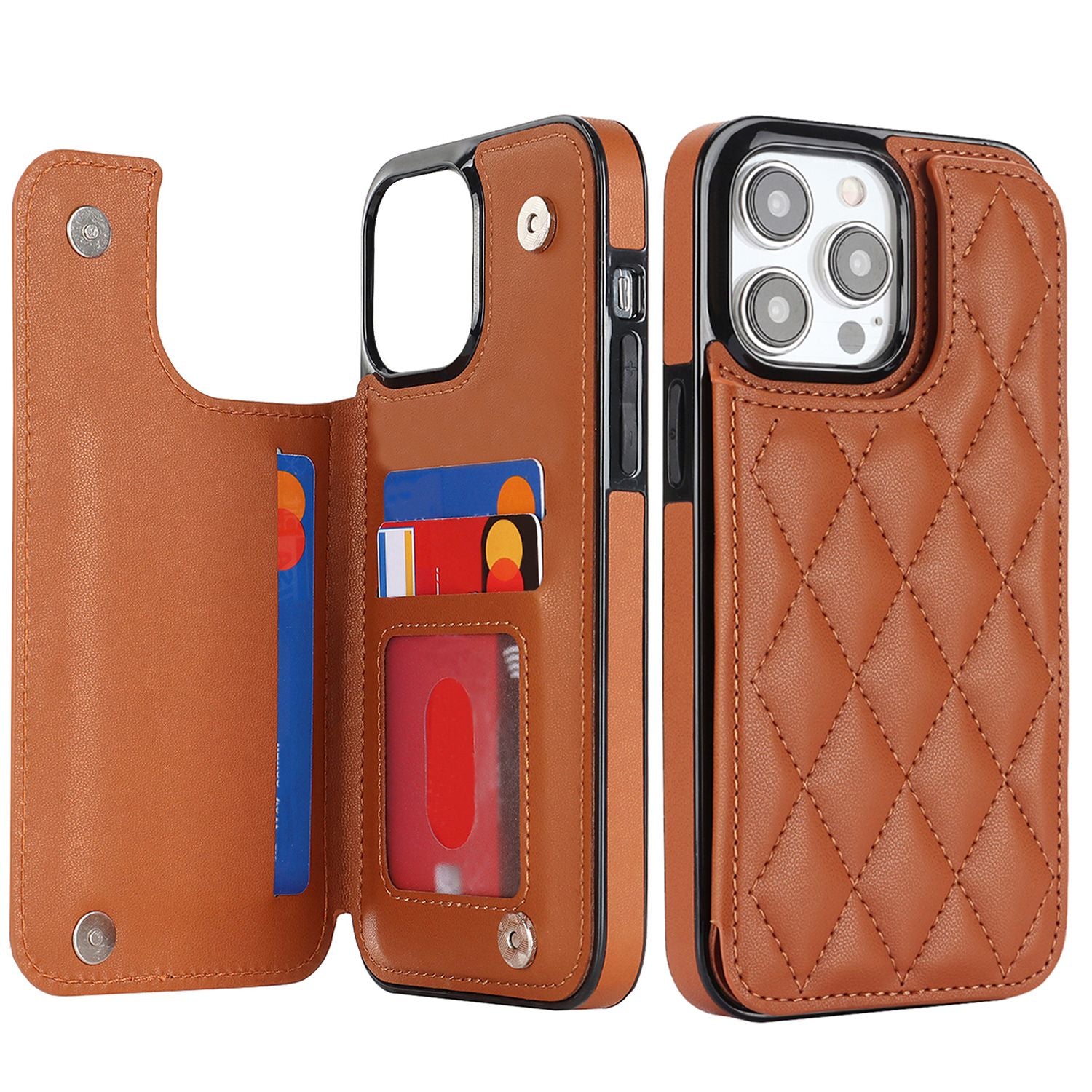 Chanel-style Card Holder Compatible with Apple 17 Pro Max/16 Plus Phone Cases, Iphone 15/14 Shockproof Protective Covers