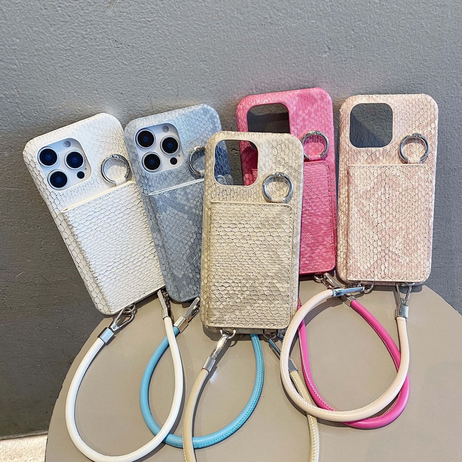 Makeup Mirror Apple 16promax Lanyard Mobile Phone Case 15pro Card Bag 13 with Bracket 14pro Hard 12 Half A Pack