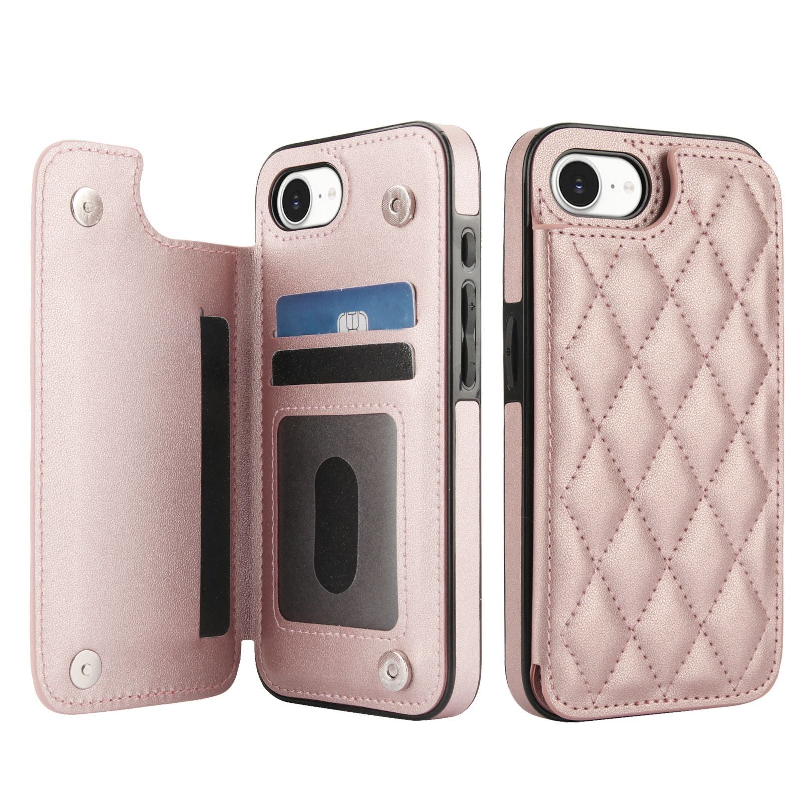 Chanel-style Card Holder Compatible with Apple 17 Pro Max/16 Plus Phone Cases, Iphone 15/14 Shockproof Protective Covers