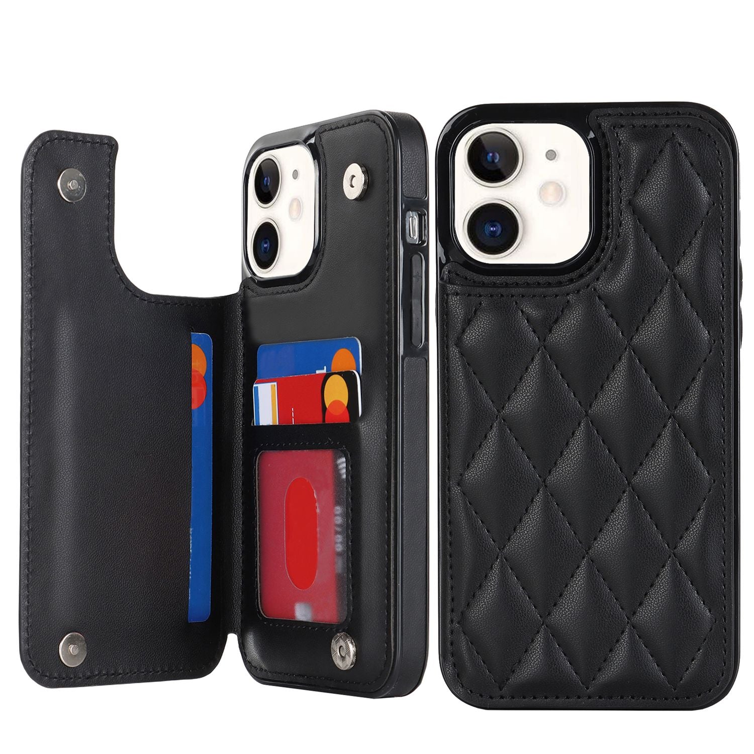 Chanel-style Card Holder Compatible with Apple 17 Pro Max/16 Plus Phone Cases, Iphone 15/14 Shockproof Protective Covers